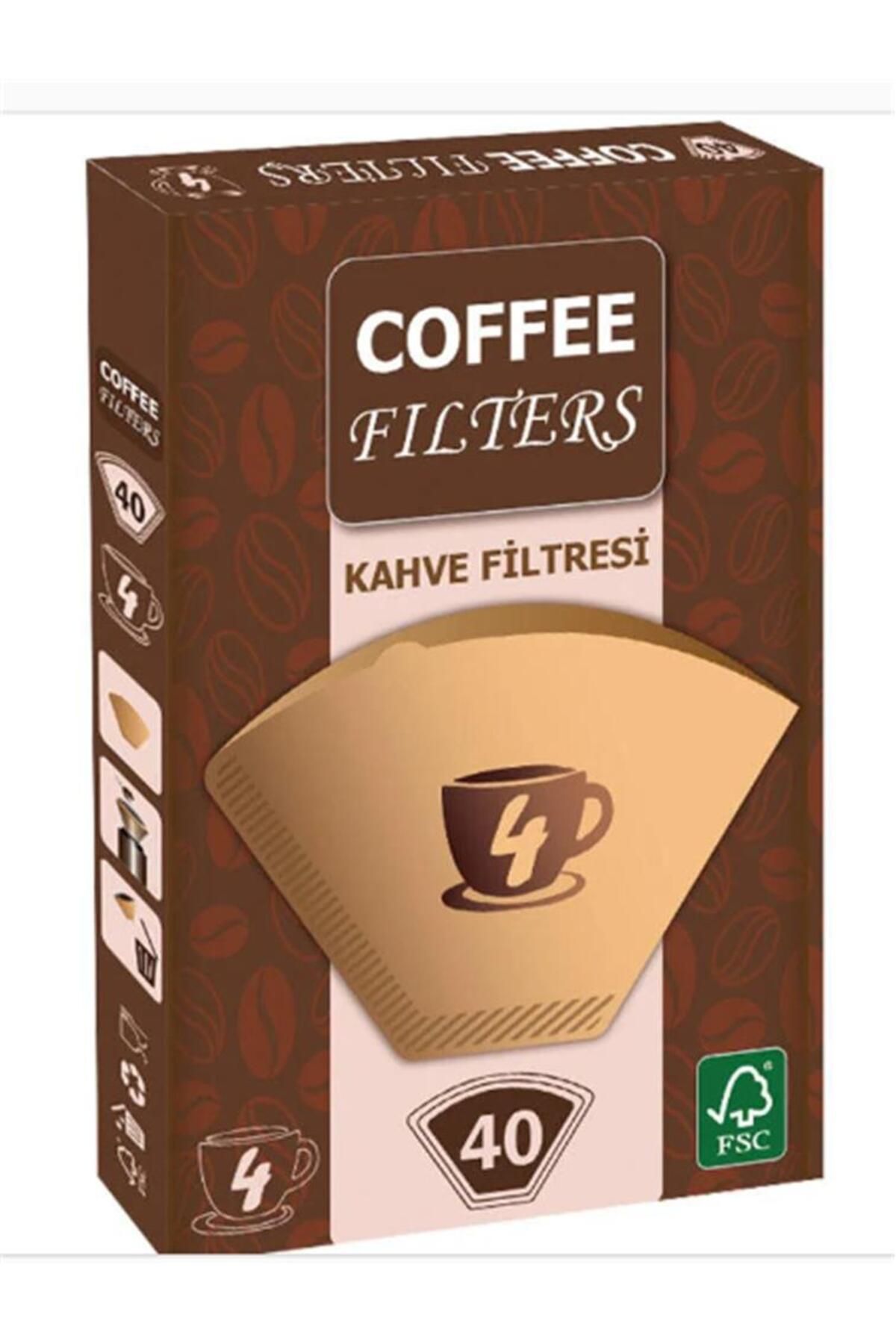 Coffee Filters Filtre Kahve Kağıdı 1x4 4 Numara 40lı