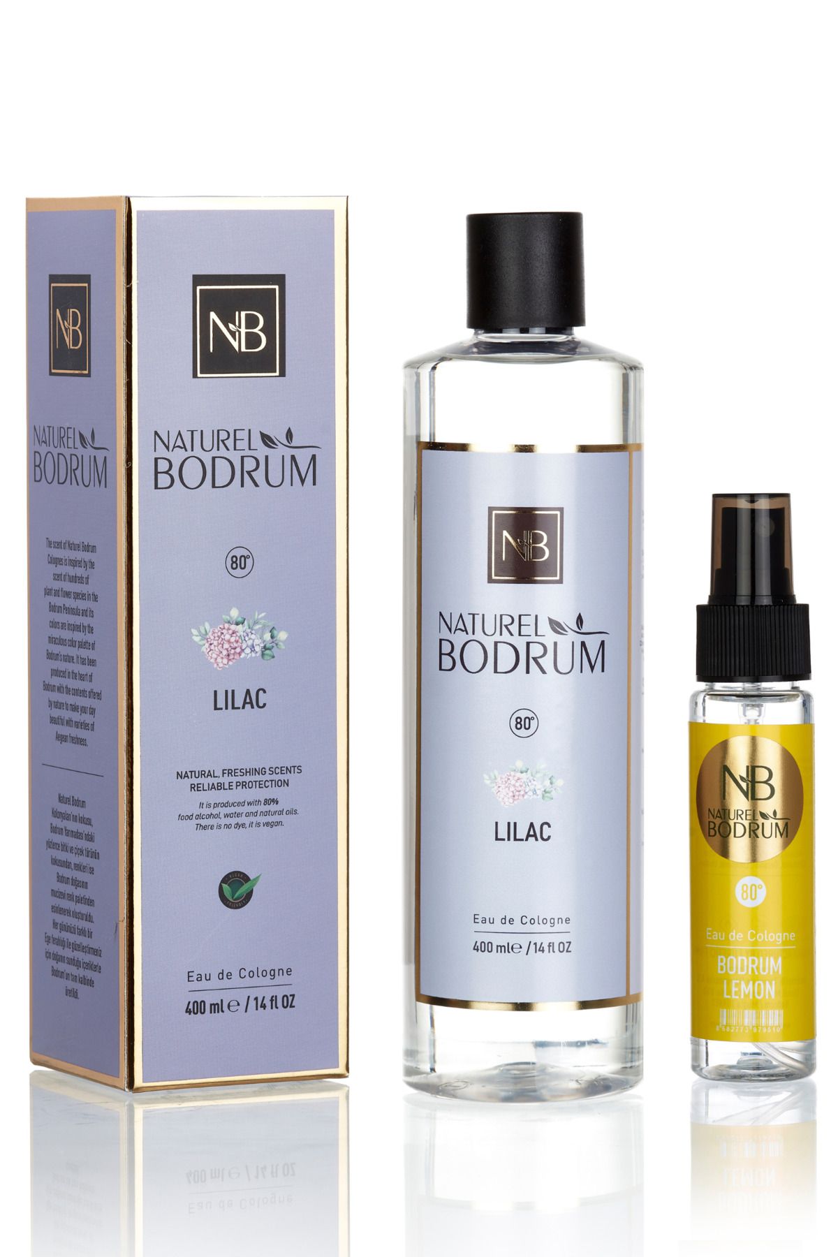 Naturel Bodrum Kolonya Leylak 400ml & Limon 60ml