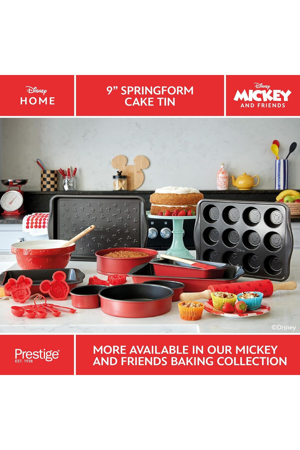 Prestige-قالب كيك زنبركي من مجموعة X DISNEY BAKEWARE مقاس 9 بوصات 8