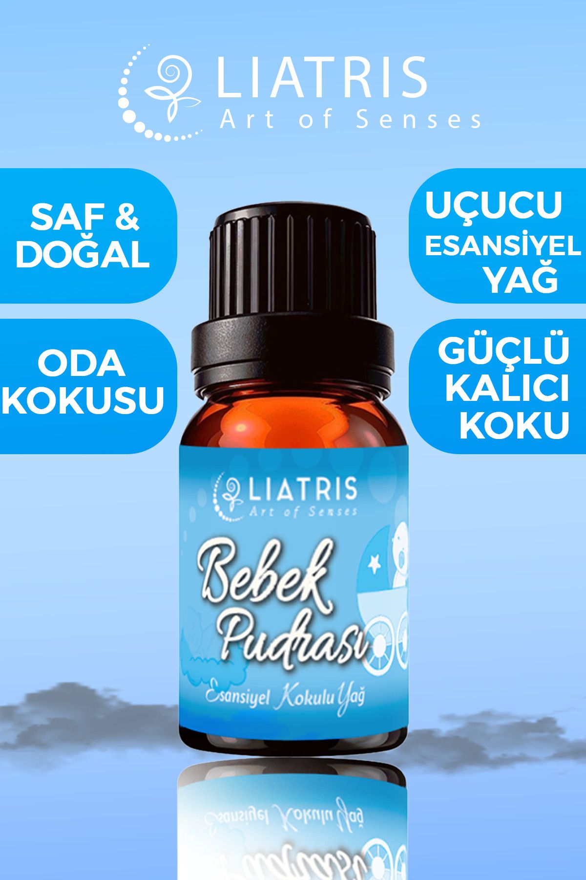 liatris Bebek pudrası esansiyel uçucu yağ,hava nemlendirici,oda parfümü 10ml %100 Saf & doğal koku