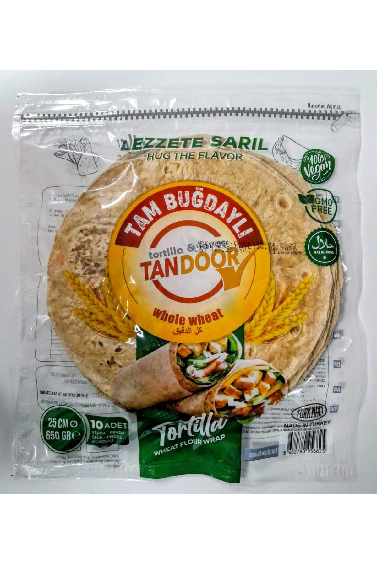 TANDOOR Lavaş & Tortilla Tam Buğday 25 cm 650 gr 10 Lu