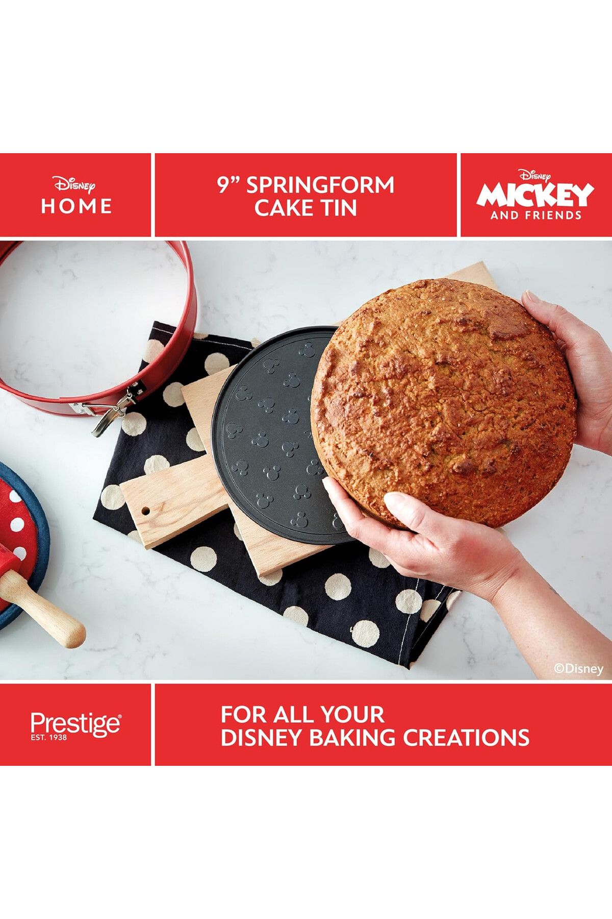 Prestige-قالب كيك زنبركي من مجموعة X DISNEY BAKEWARE مقاس 9 بوصات 4