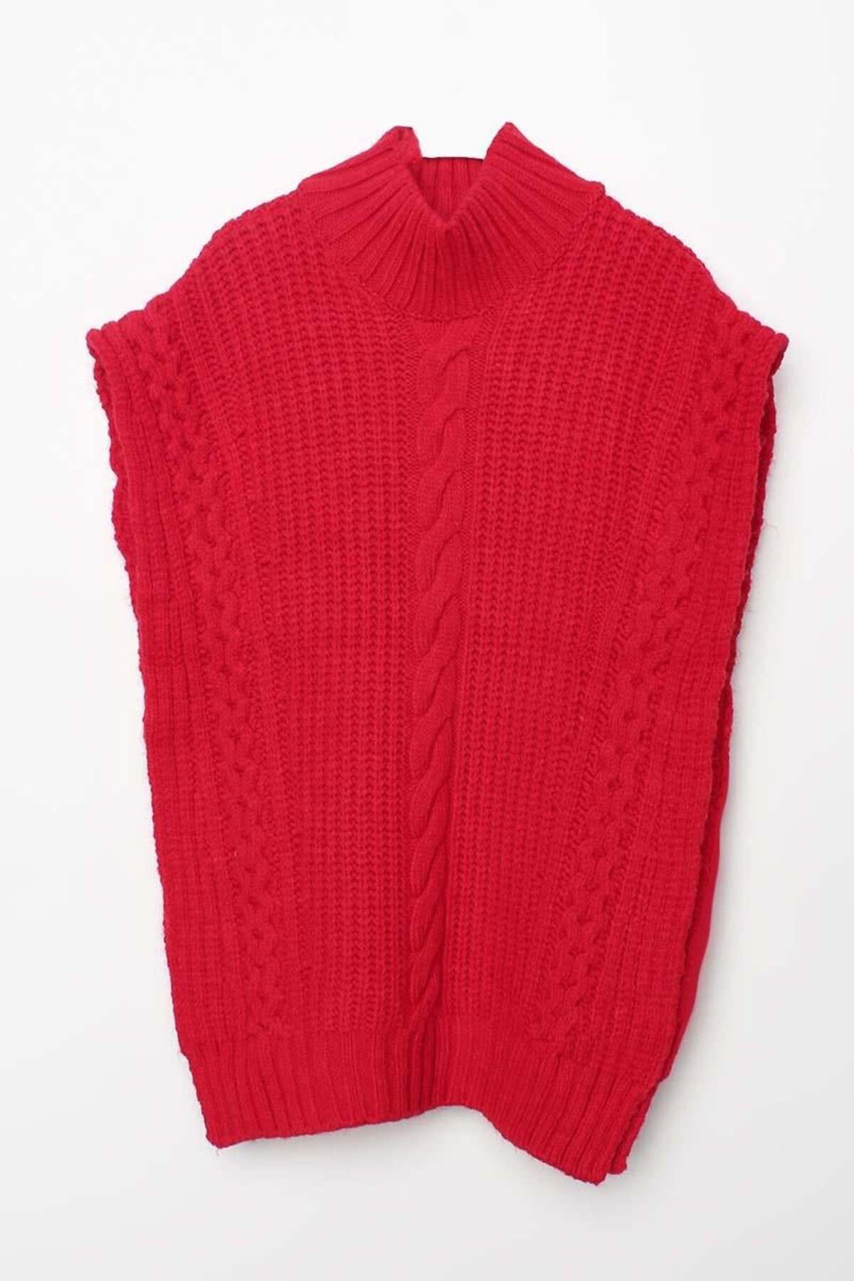 ALLDAY-Red-Hair Braided Turtleneck Sweater 8