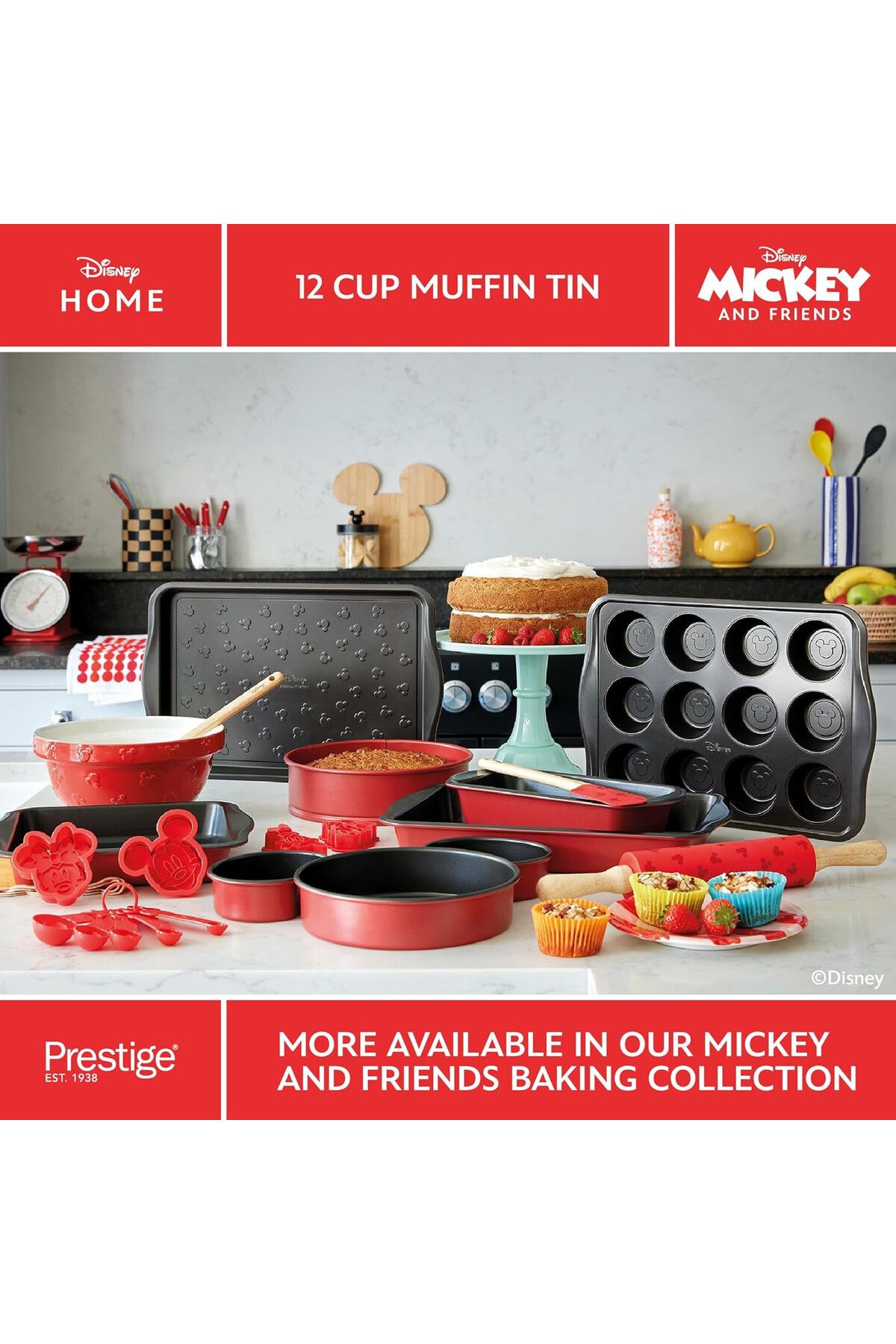 Prestige-X DISNEY BAKEWARE MUFFIN TIN 12 CUP 8