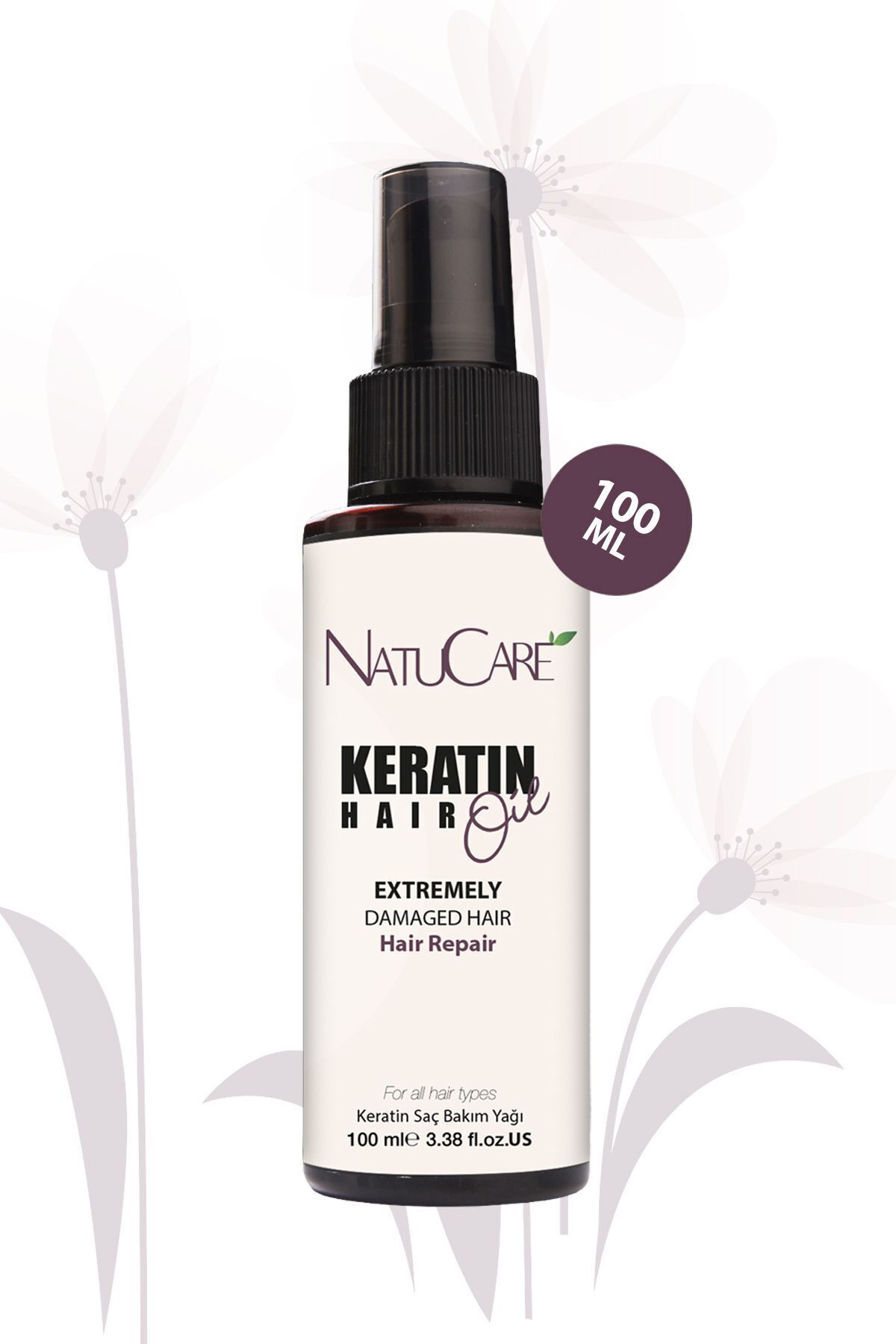 Aşırı Yıpranmış Saçlar Için Keratin Bakım Yağı 100ml — NC-6222 — تصویر 4 از 4
