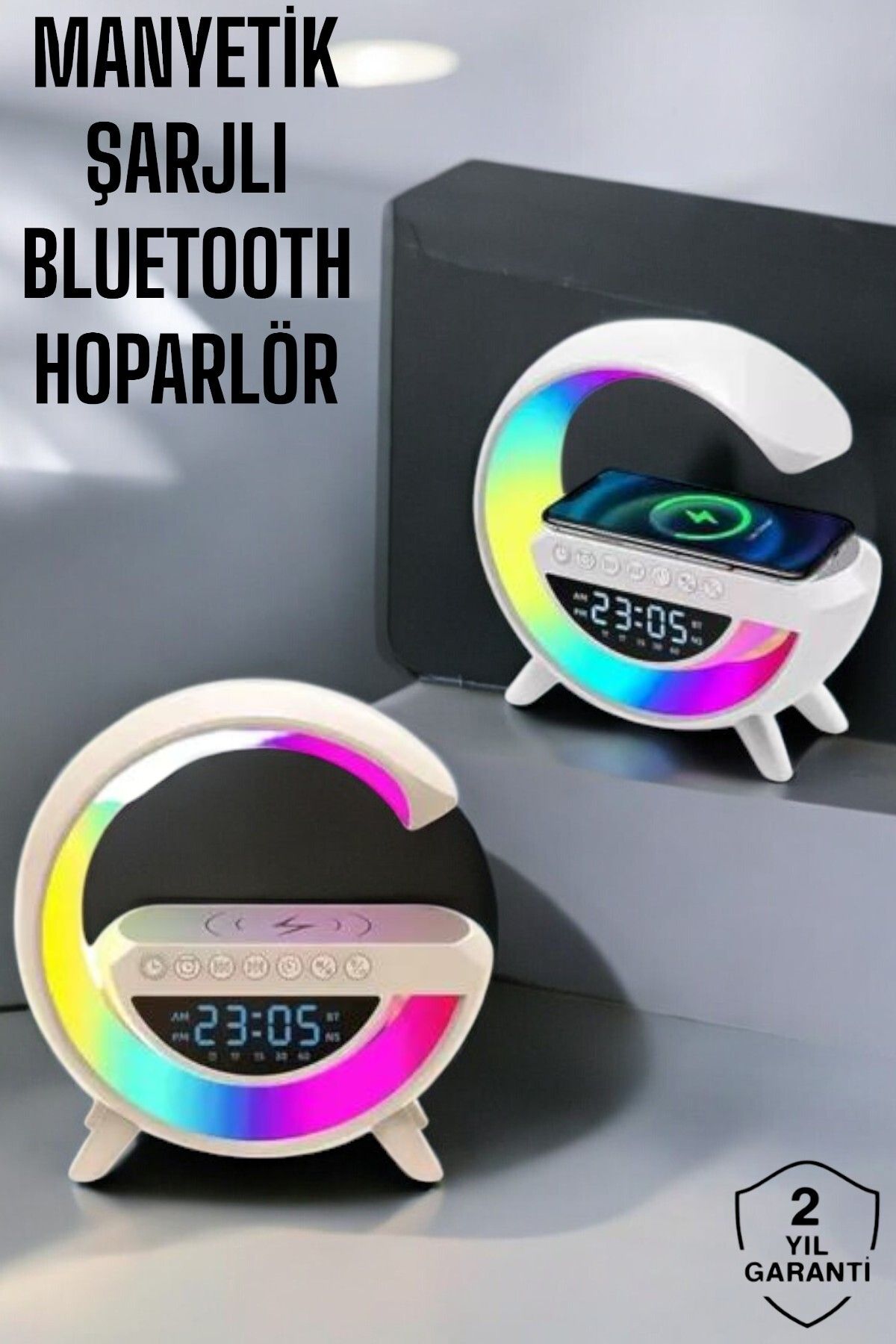 nerede bulurum Bluetooth Hoparlör 15W Kablosuz Hızlı Şarj LED Gece Lambası