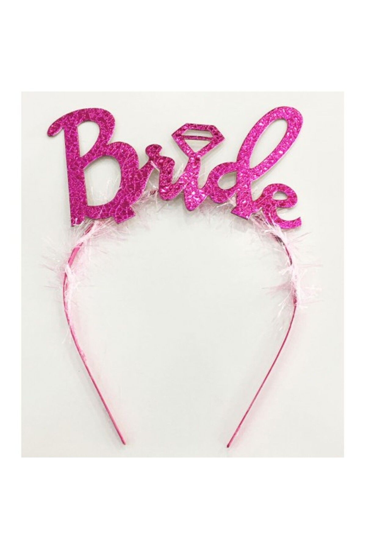 İsmiyle Al Fuşya Renk Bekarlığa Veda İtalik Yazı Alyanslı Bride Taç