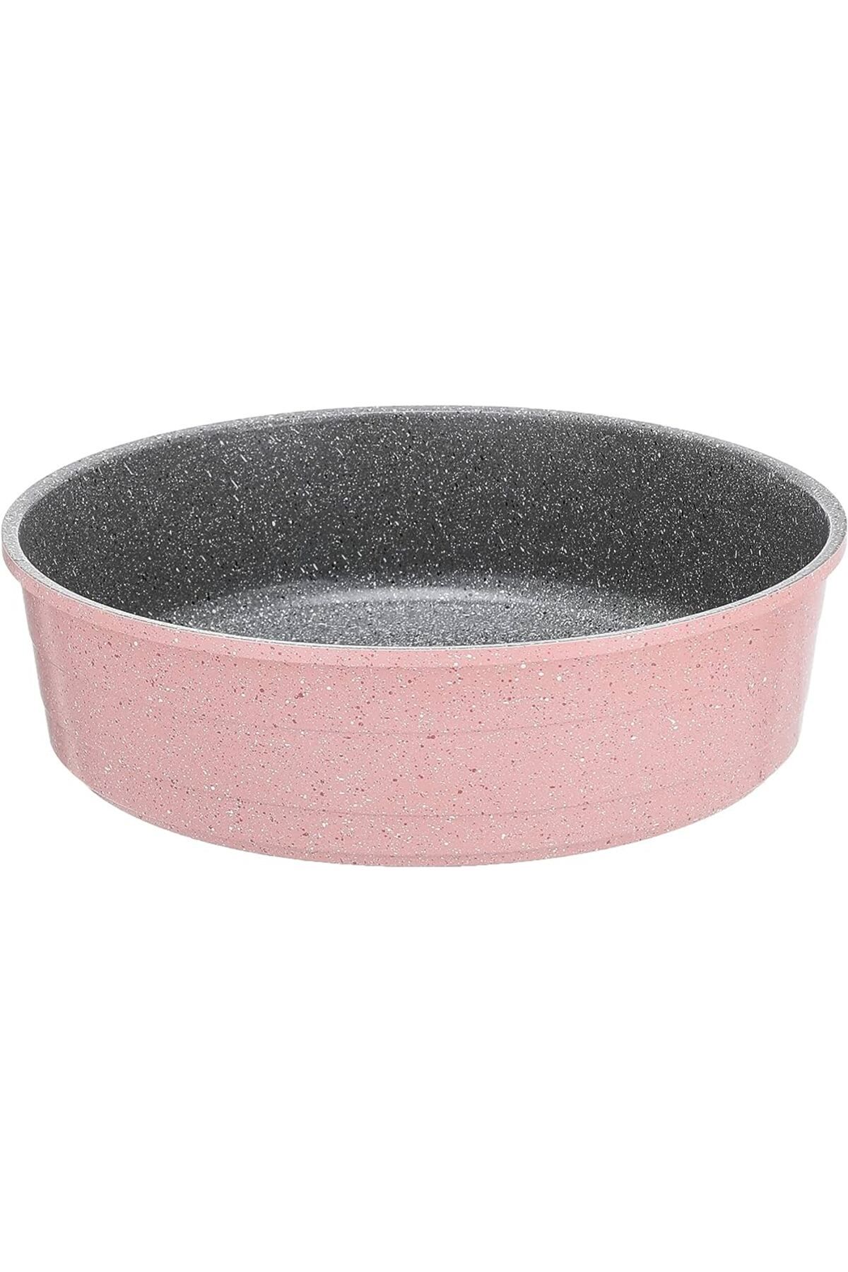 NEOFLAM-,Round Ovenware 24cm,Die casted Aluminum with non stick marble coating,Pink Marble 1