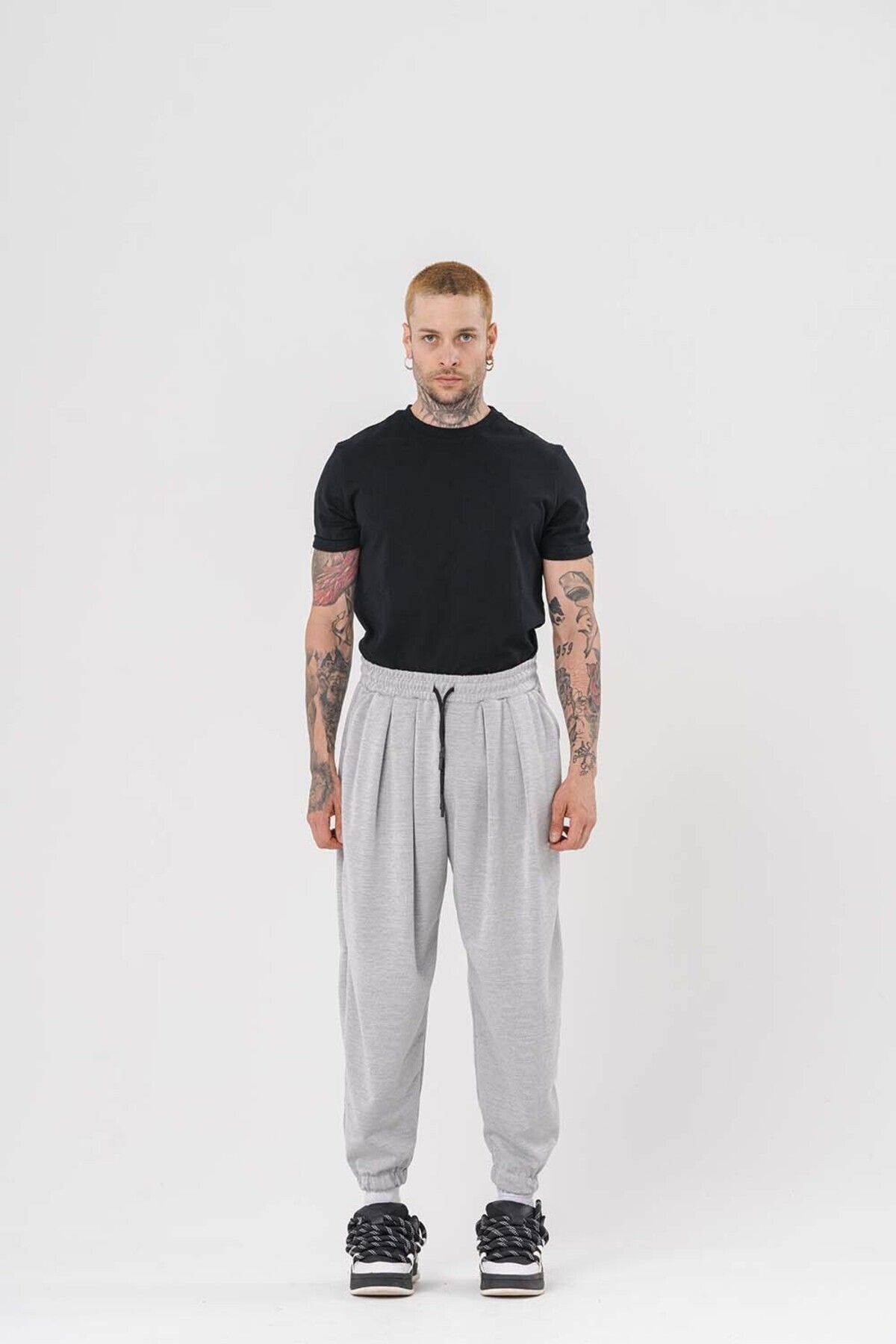 go gang own-Toji Pleated Baggy Shawl with Elastic Waist and Legs 2