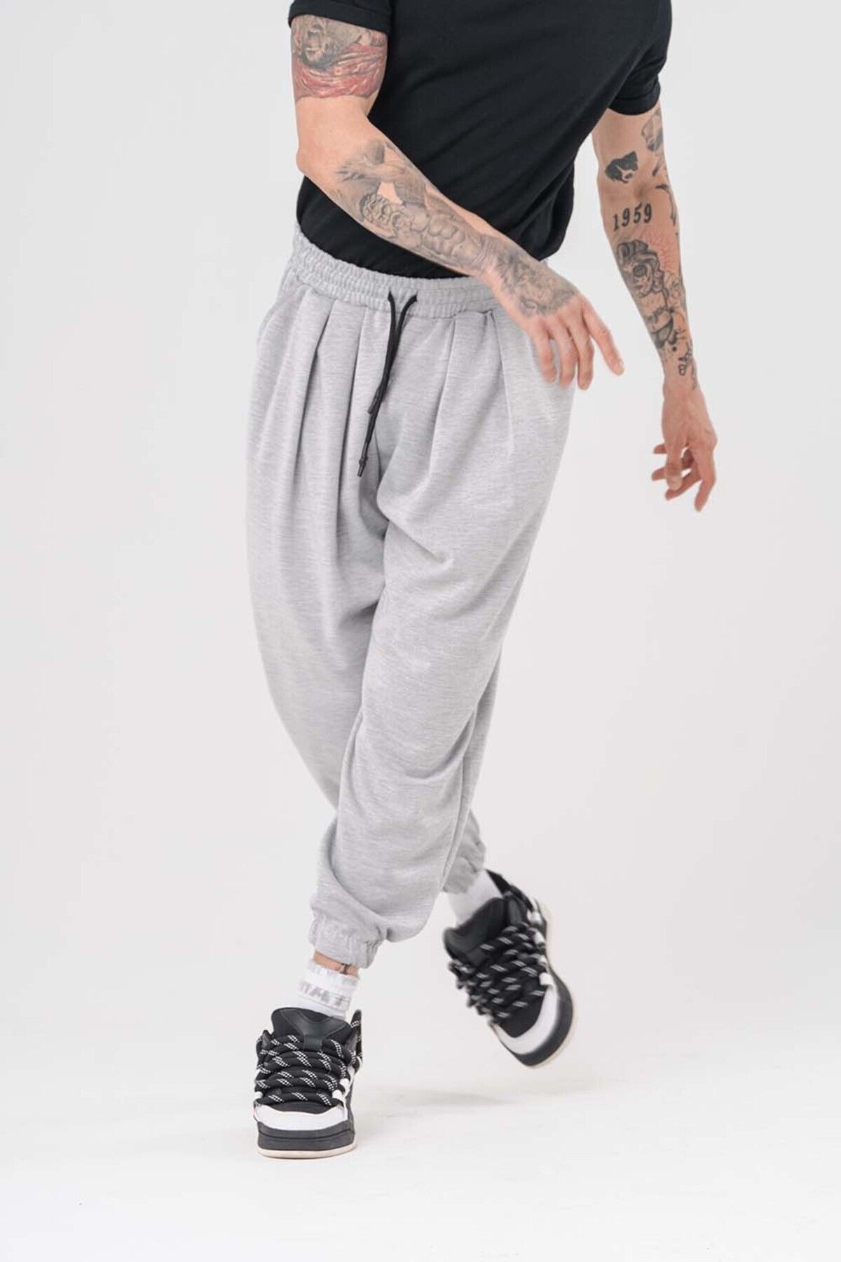 go gang own-Toji Pleated Baggy Shawl with Elastic Waist and Legs 6