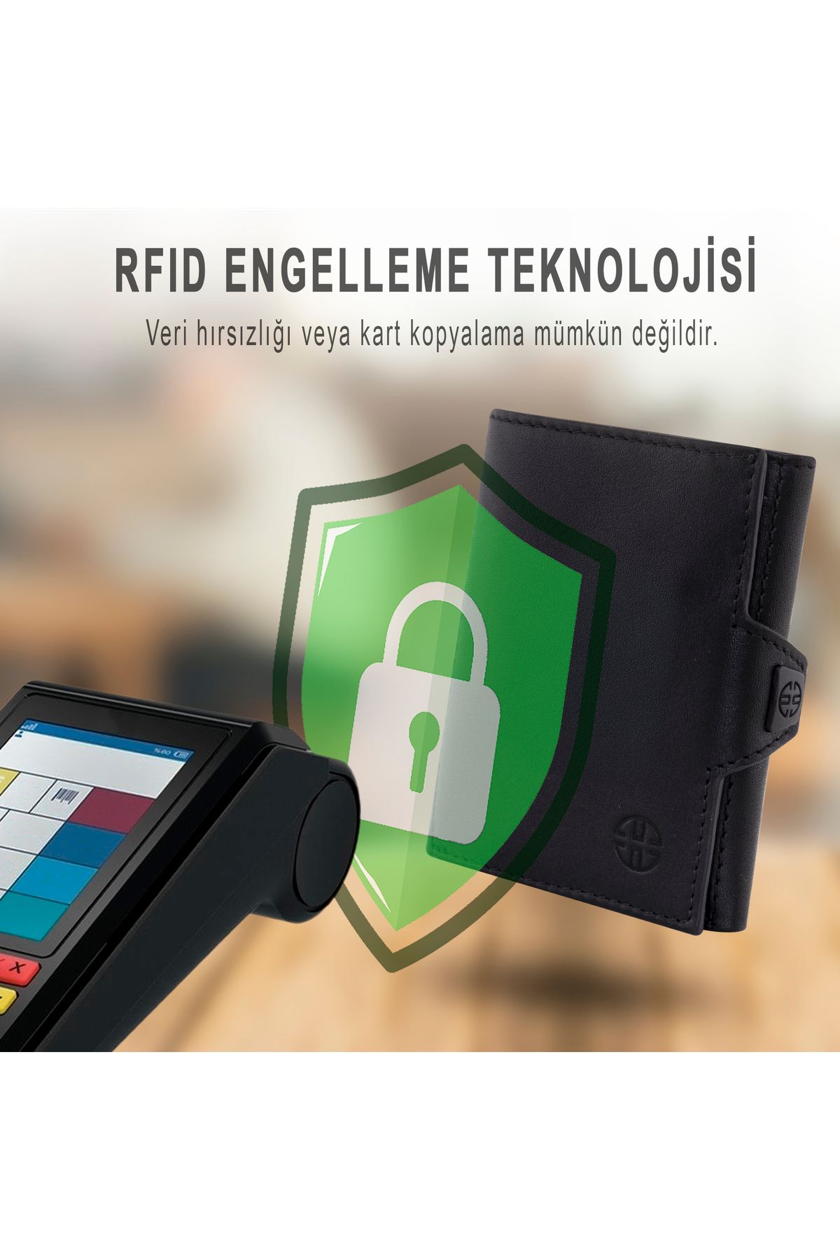 کیف پول زنانه VERONA مشکی CARD HOLDER چرمی RFID محافظت شده مینیمالیستی مینی Trusador