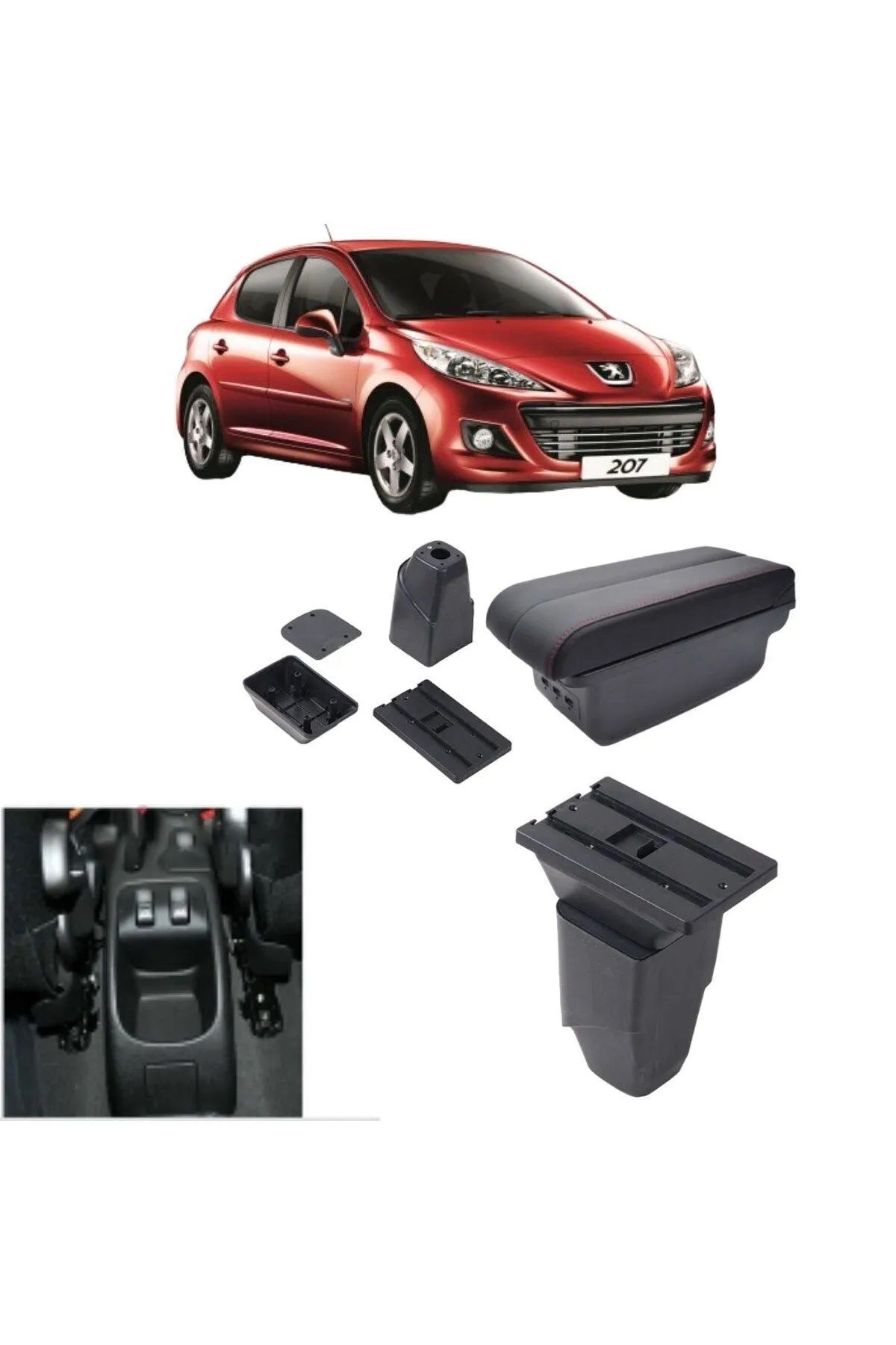 Cebsstore Peugeot 207 2010-2020 Delmesiz Vidasız Kol Dayama Kolçak