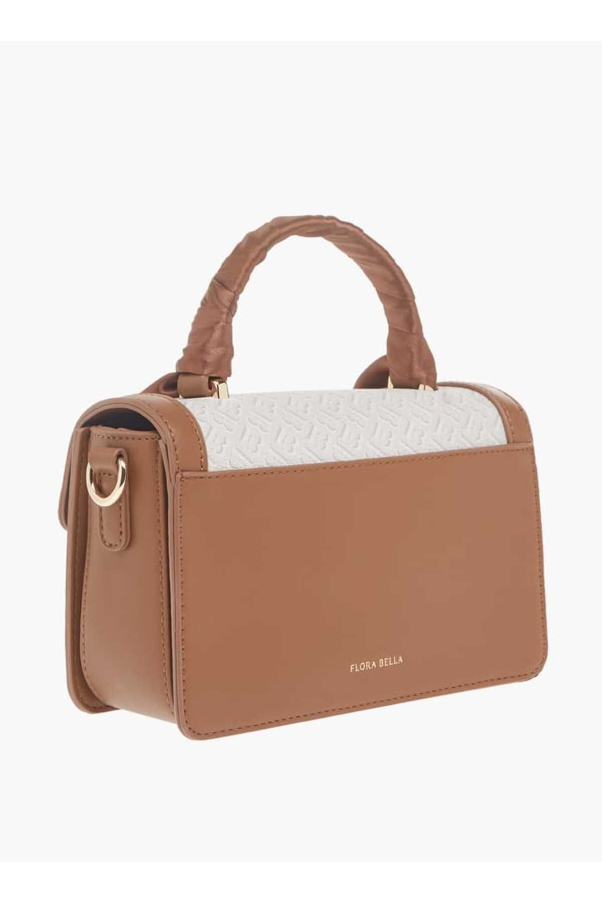 Flora Bella by Shoexpress-Flora Bella Monogram Print Satchel Bag with Grab Handle and Tuck Lock Closure 3