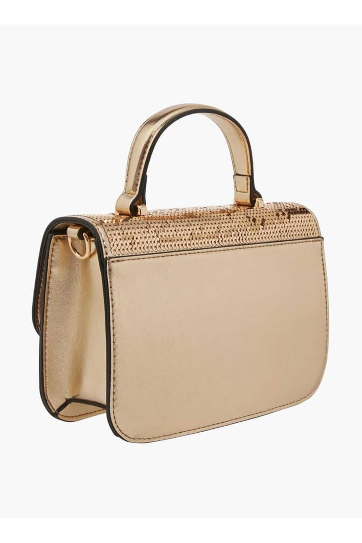Celeste-Celeste Embellished Satchel Bag with Button Closure and Chain Strap 3