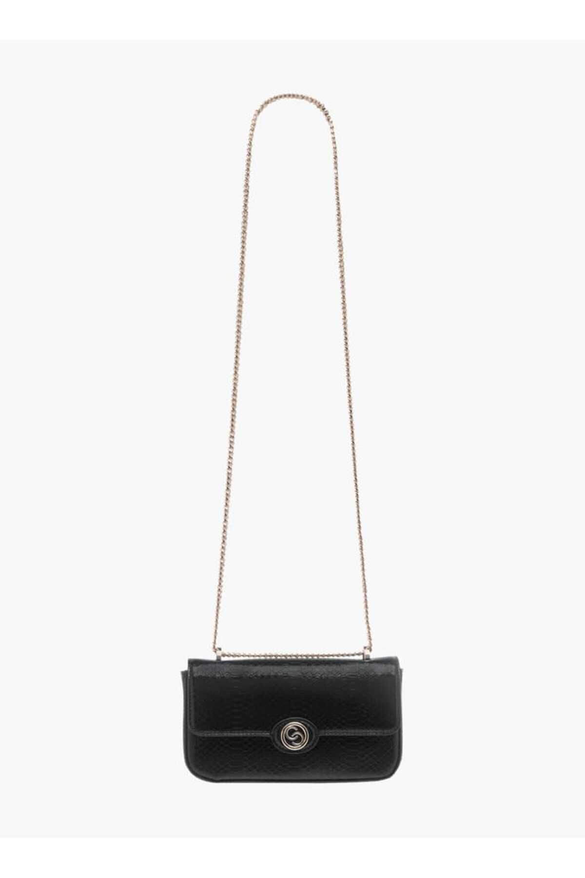 Celeste-Textured Crossbody Bag with Flap Closure and Chain Strap 2