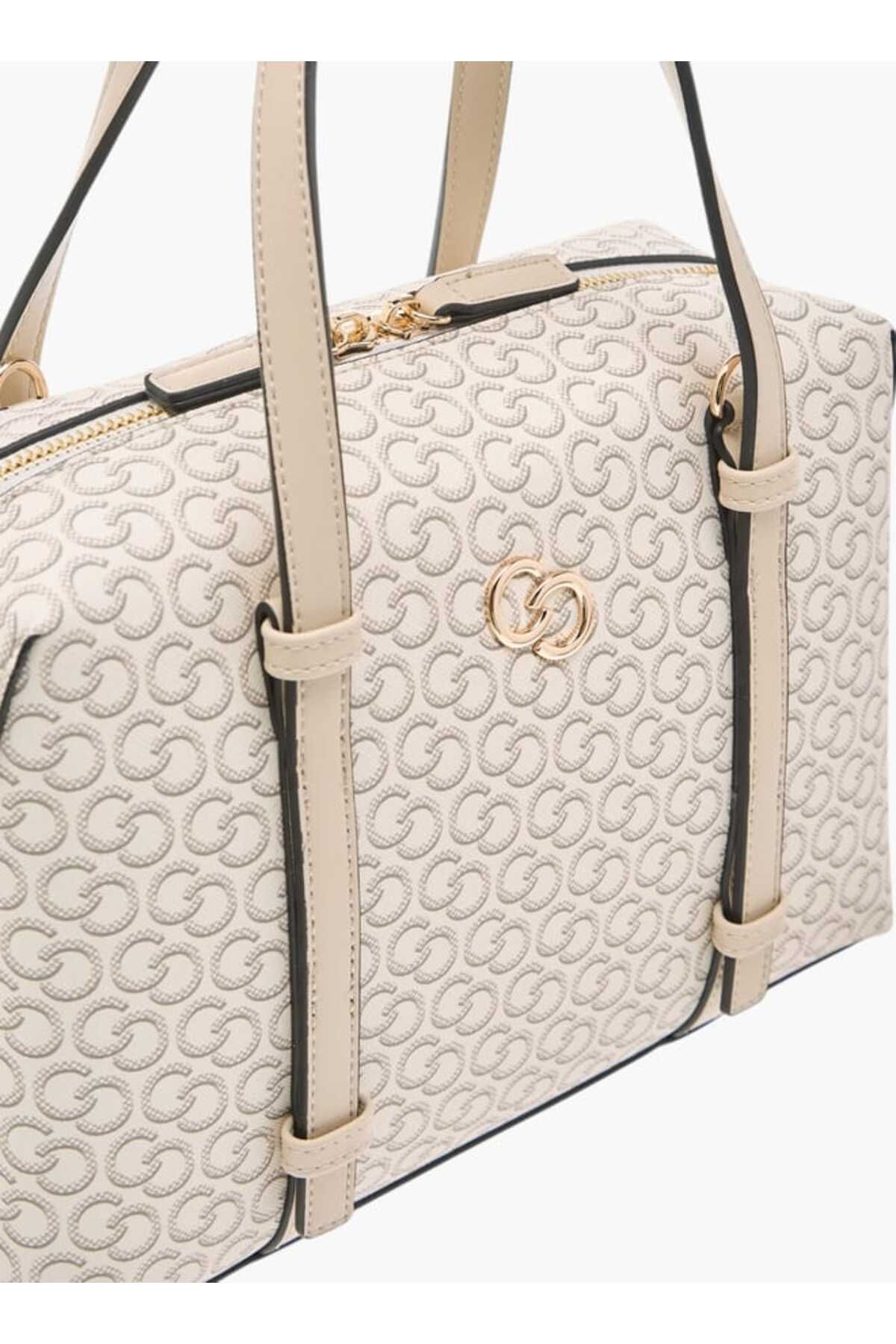 Celeste-Monogram Print Tote Bag with Detachable Strap and Handles 5