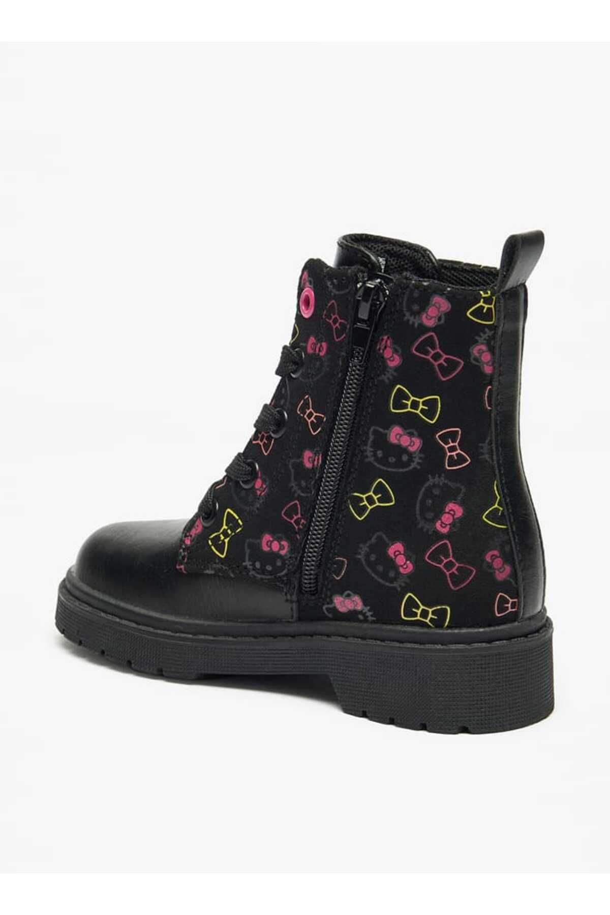 Hello Kitty-Printed Low Ankle Boots with Zip Closure 2