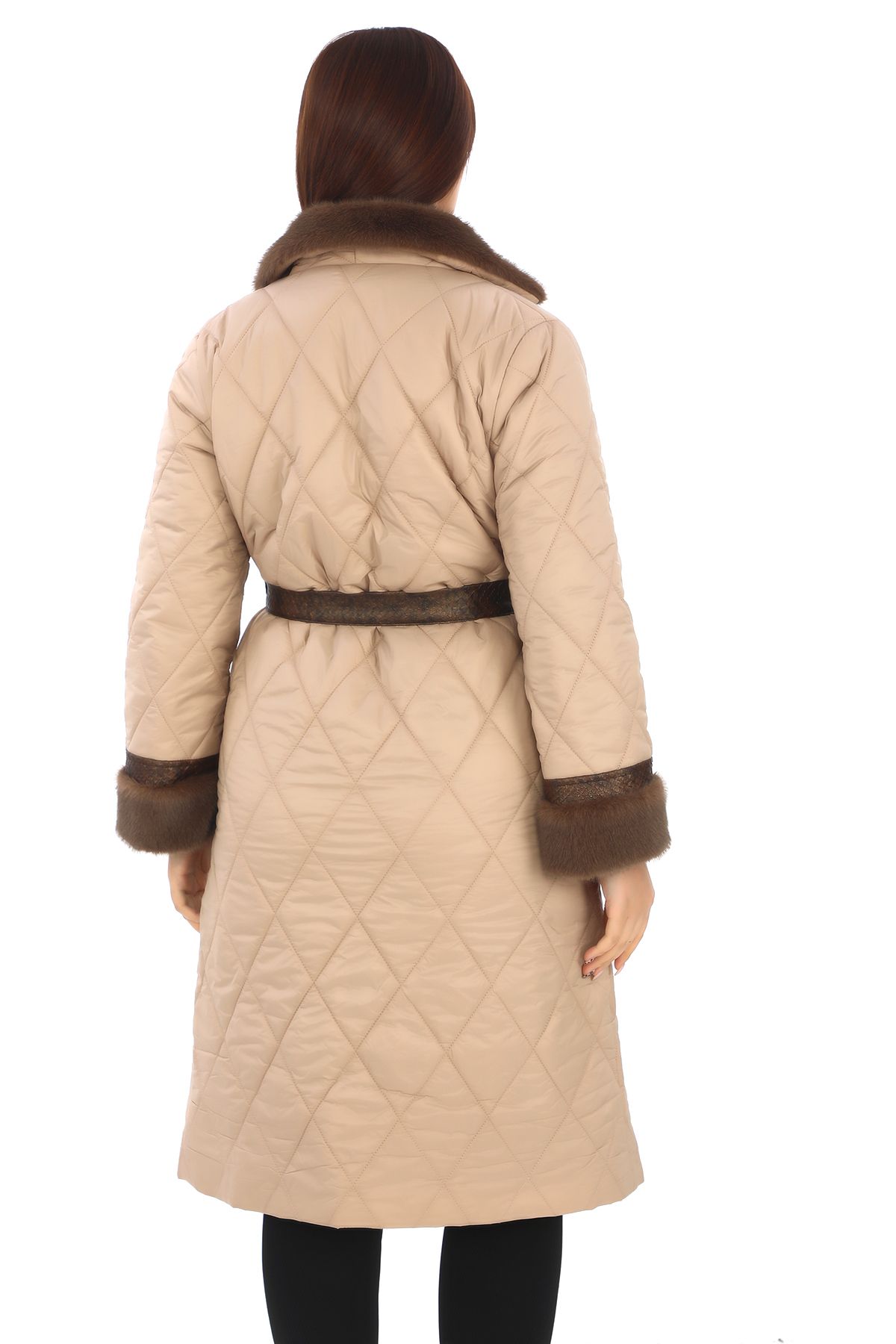 KARAMEŞE-Showcase Women's Cream Color Fur Coat 5