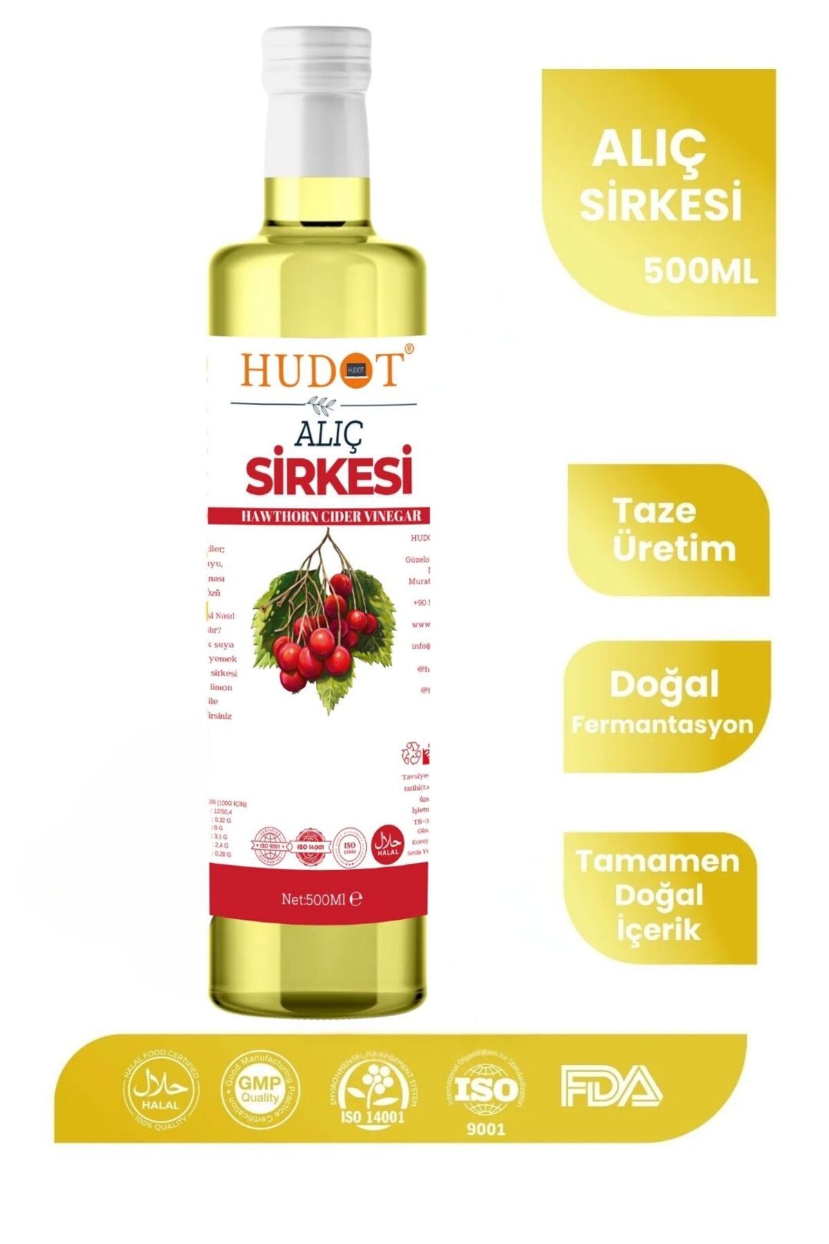 HUDOT Alıç Sirkesi 500 Ml