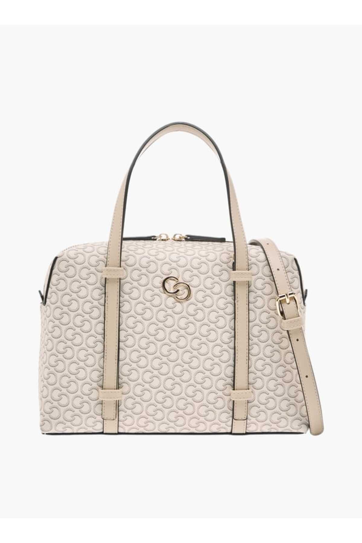 Celeste-Monogram Print Tote Bag with Detachable Strap and Handles 1