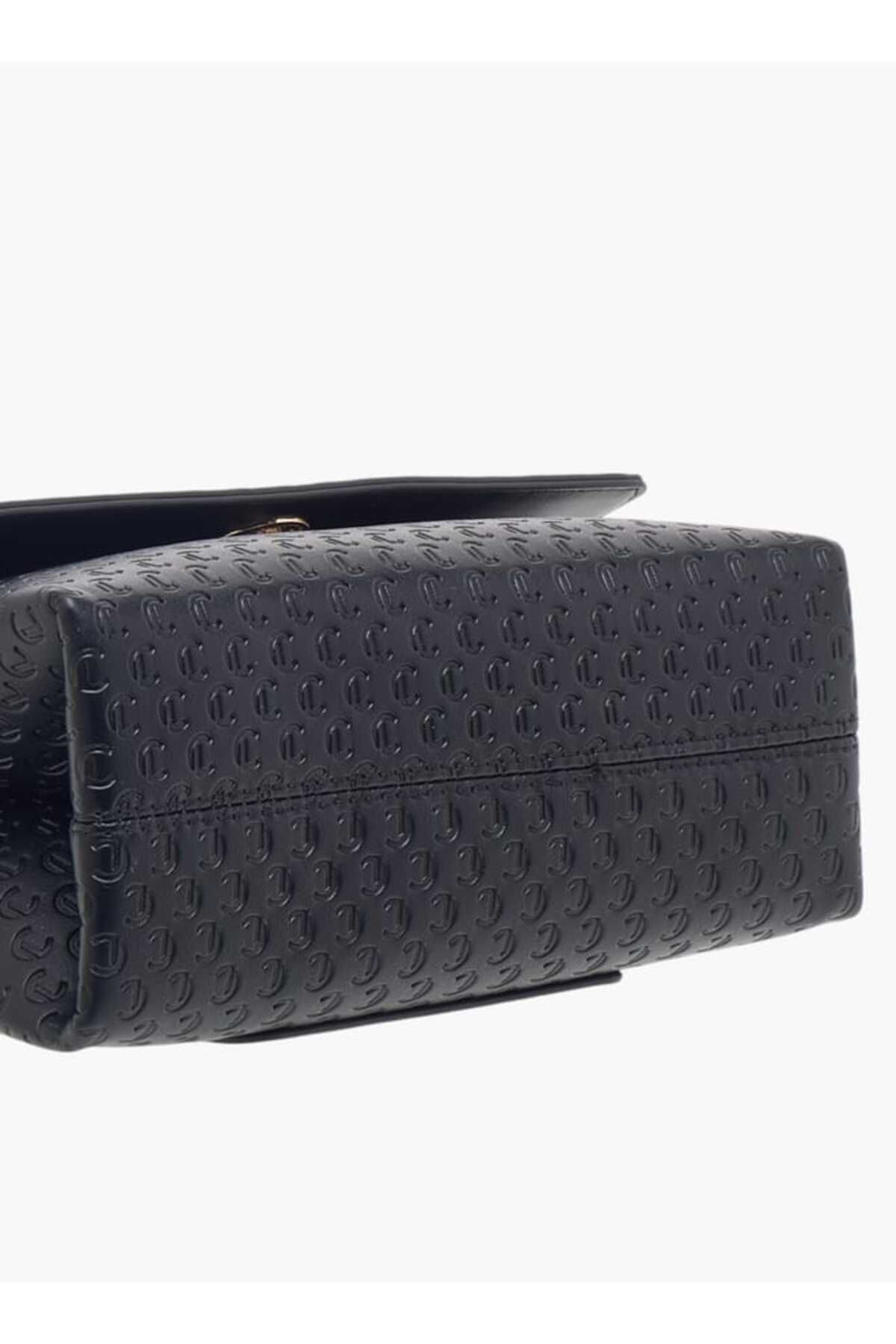 Le Confort-Monogram Embossed Satchel Bag with Button Closure 5