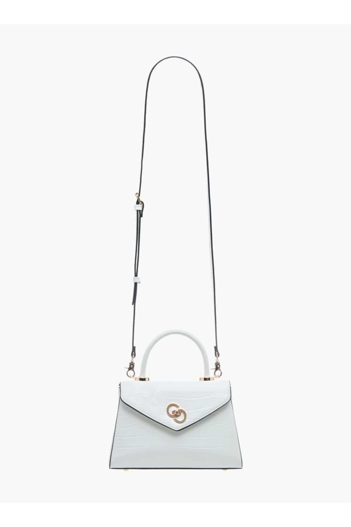 Celeste-Textured Satchel Bag with Flap Closure and Detachable Strap 2
