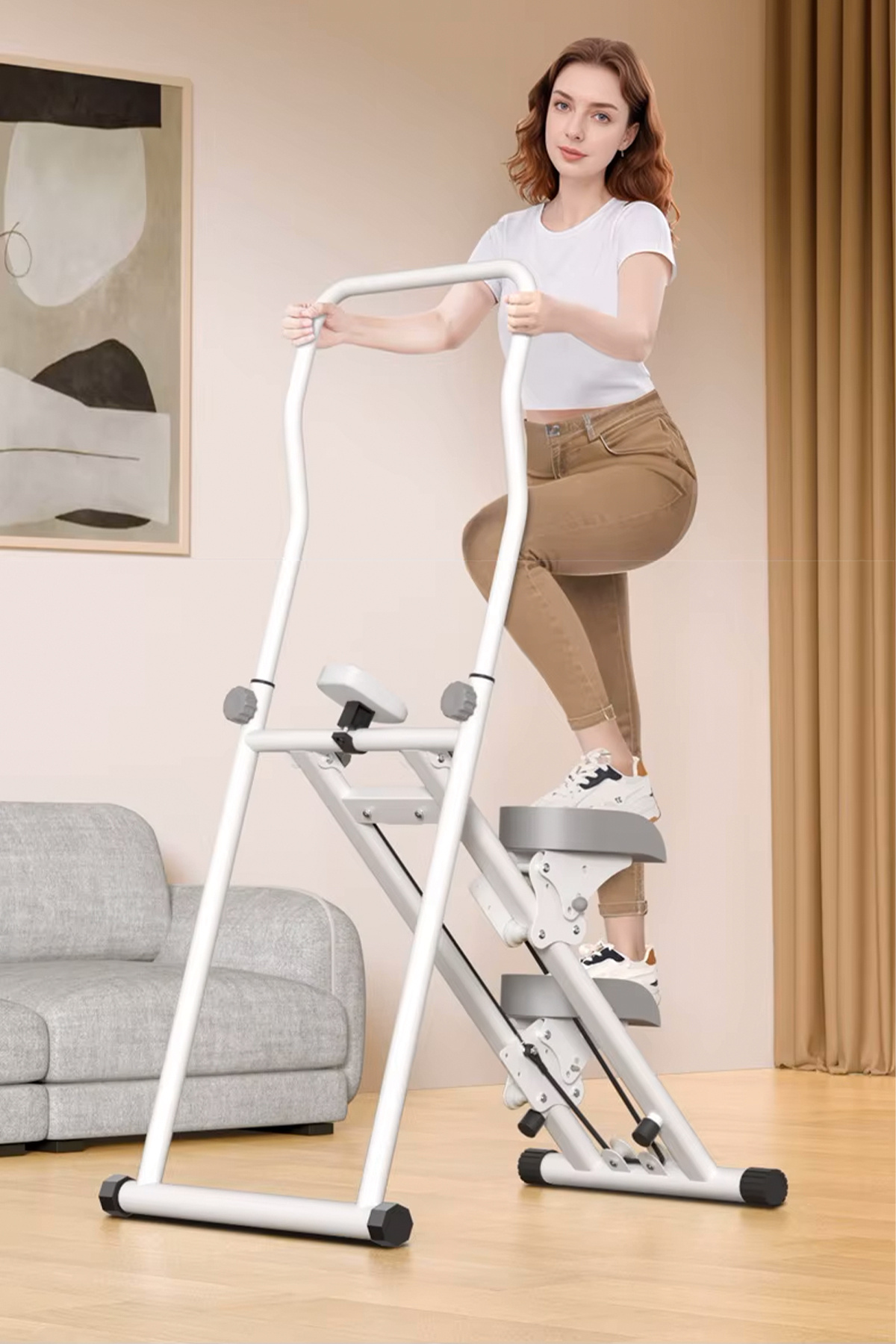 ROBO Katlanabilir Dikey Tırmanma Egzersiz Aleti Yeni Versiyon Beyaz