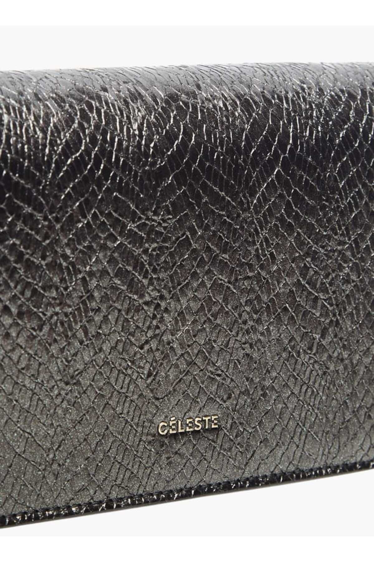 Celeste-Textured Crossbody Bag with Button Closure and Chain Strap 5