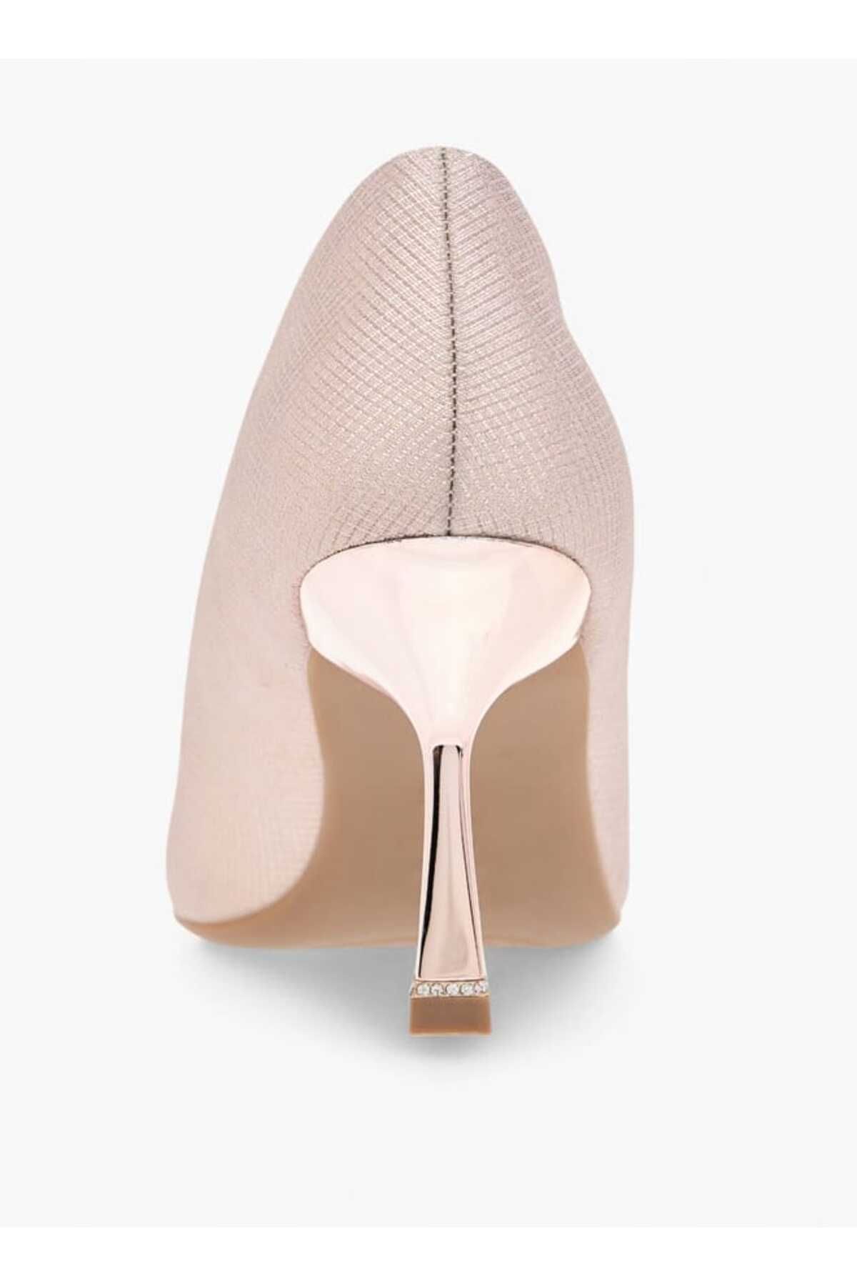 Flora Bella by Shoexpress-Flora Bella Textured Slip-On Pointed Toe Pumps with Stiletto Heels 5