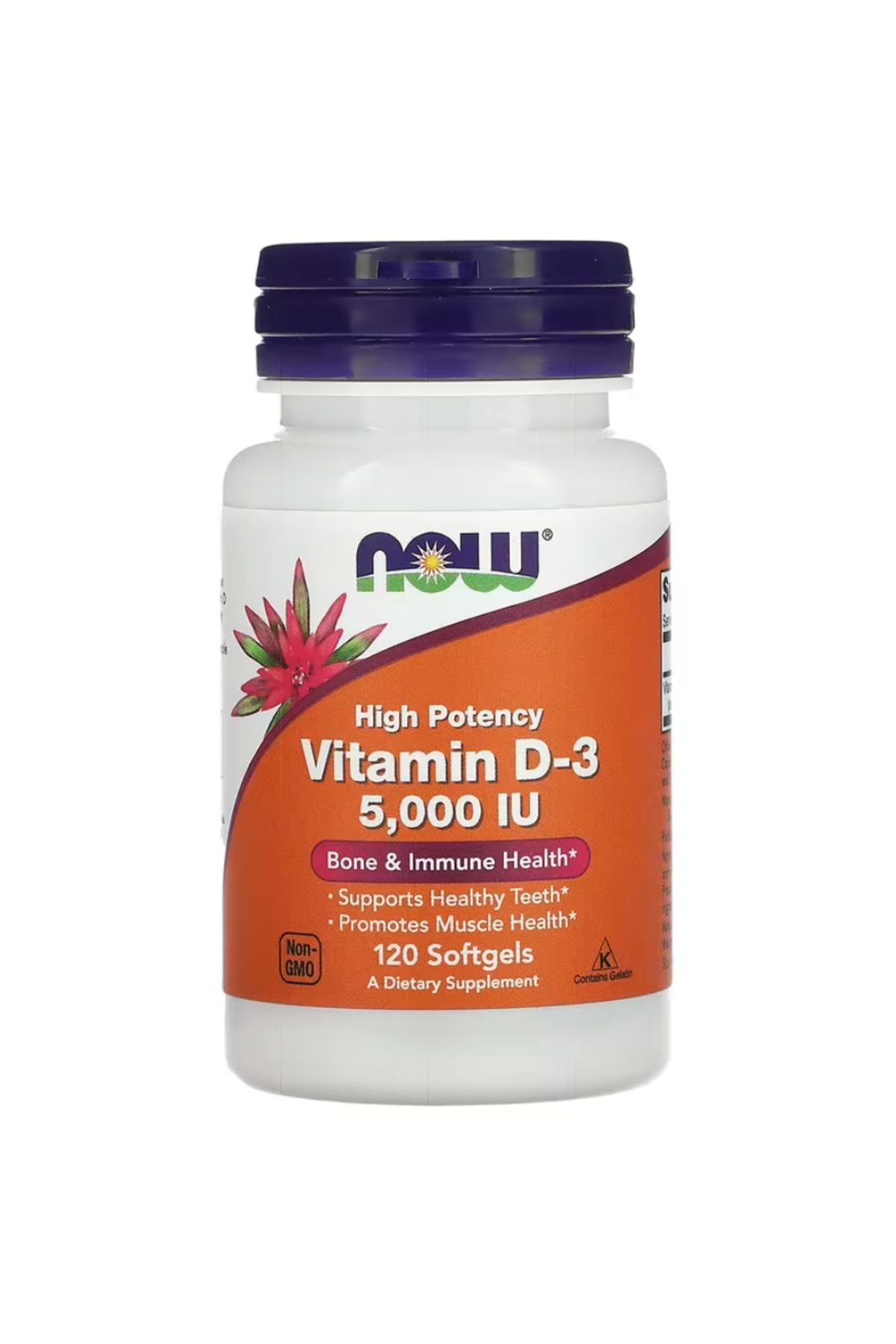 Now Foods, Vitamin D3, High Potency, 5,000 IU, 120 Softgels vr55