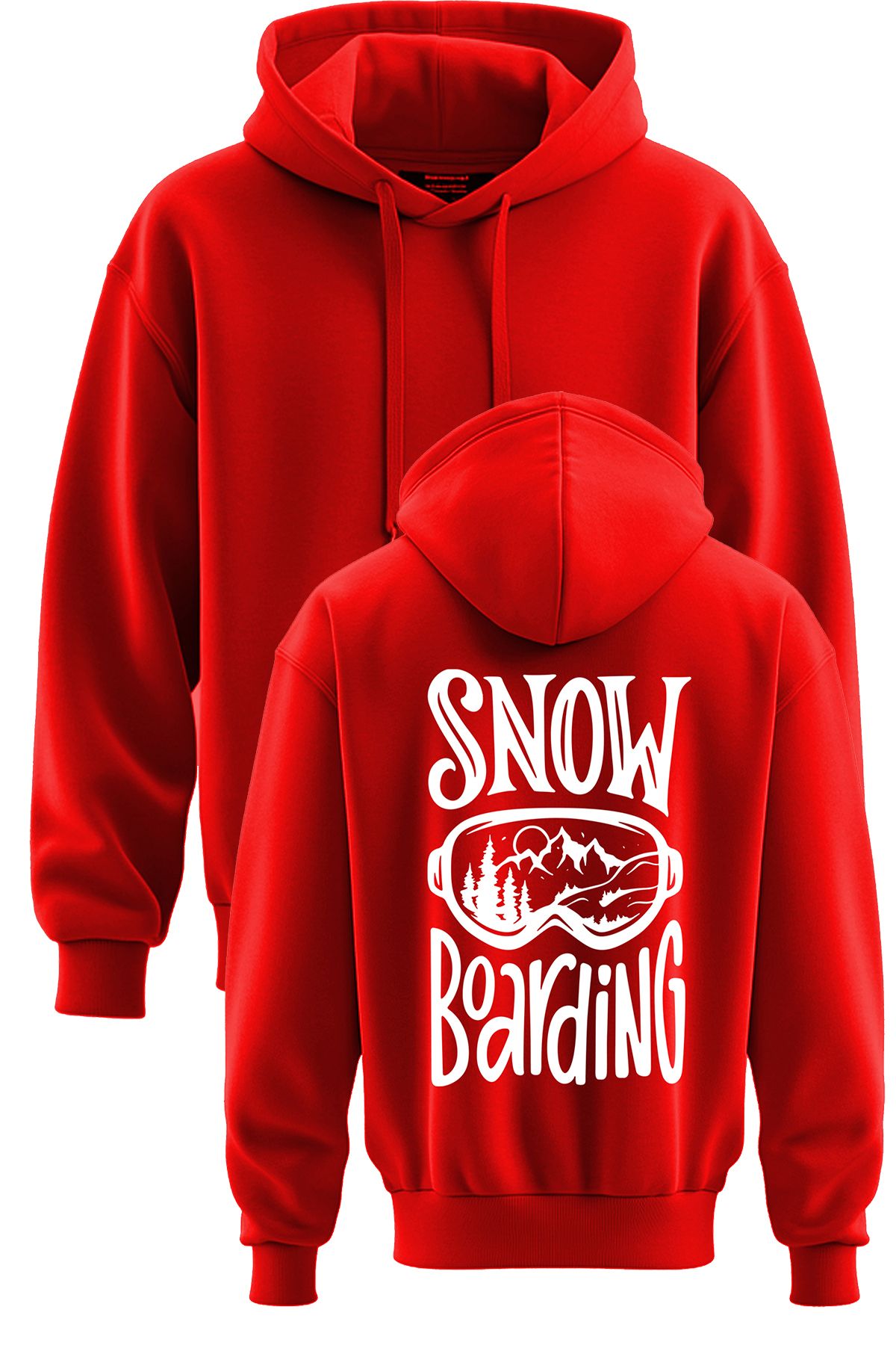 TOP GLORY Snow Board  Baskılı 3 İp Şardonlu Kapüşonlu Sweatshirt hoodie Snow Board Sweat SNOW33003