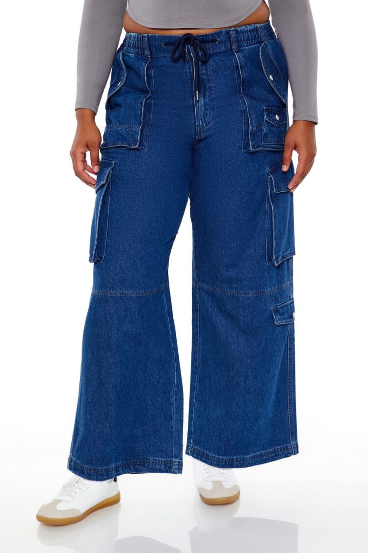 Forever 21 Plus Size Mid-rise Kargo Jean Pantolon