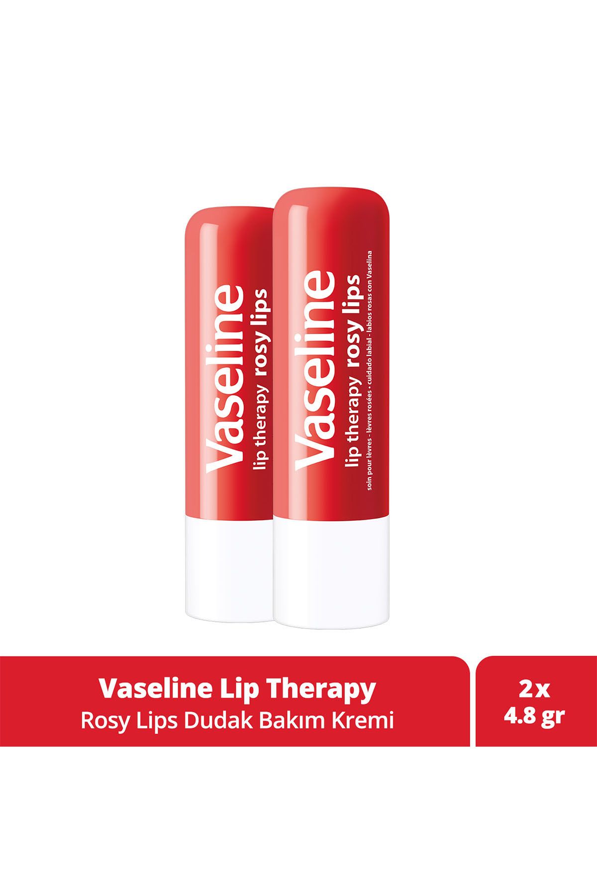 Vaseline Lip Therapy Dudak Bakım Kremi Rosy Lips 4.8 gr x2