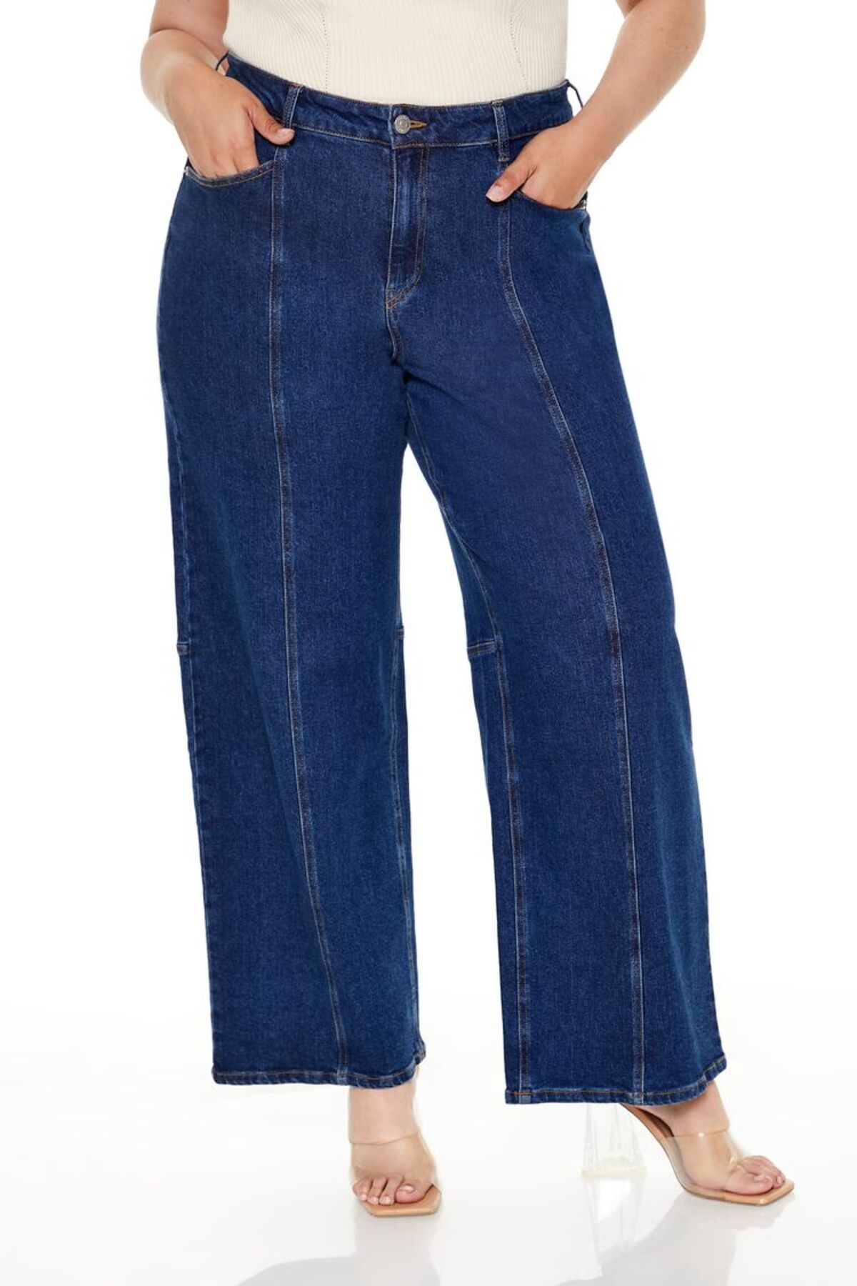 Forever 21 Plus Size Mid-Rise Baggy Jean Pantolon