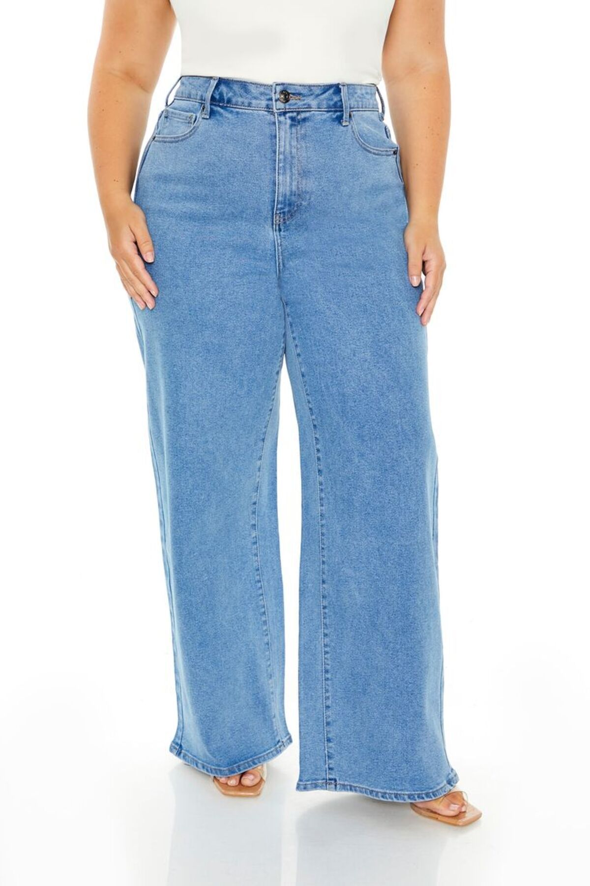 Forever 21 Plus Size Wide-Leg Jean Pantolon