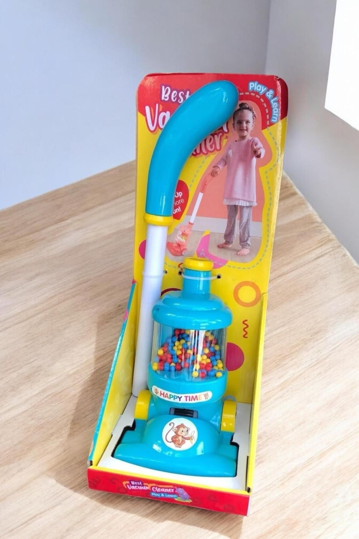 GÜZELYÜZ AVM Oyuncak Dikey Hareketli Süpürge Mavi Renk 50cm Best Toys 6627