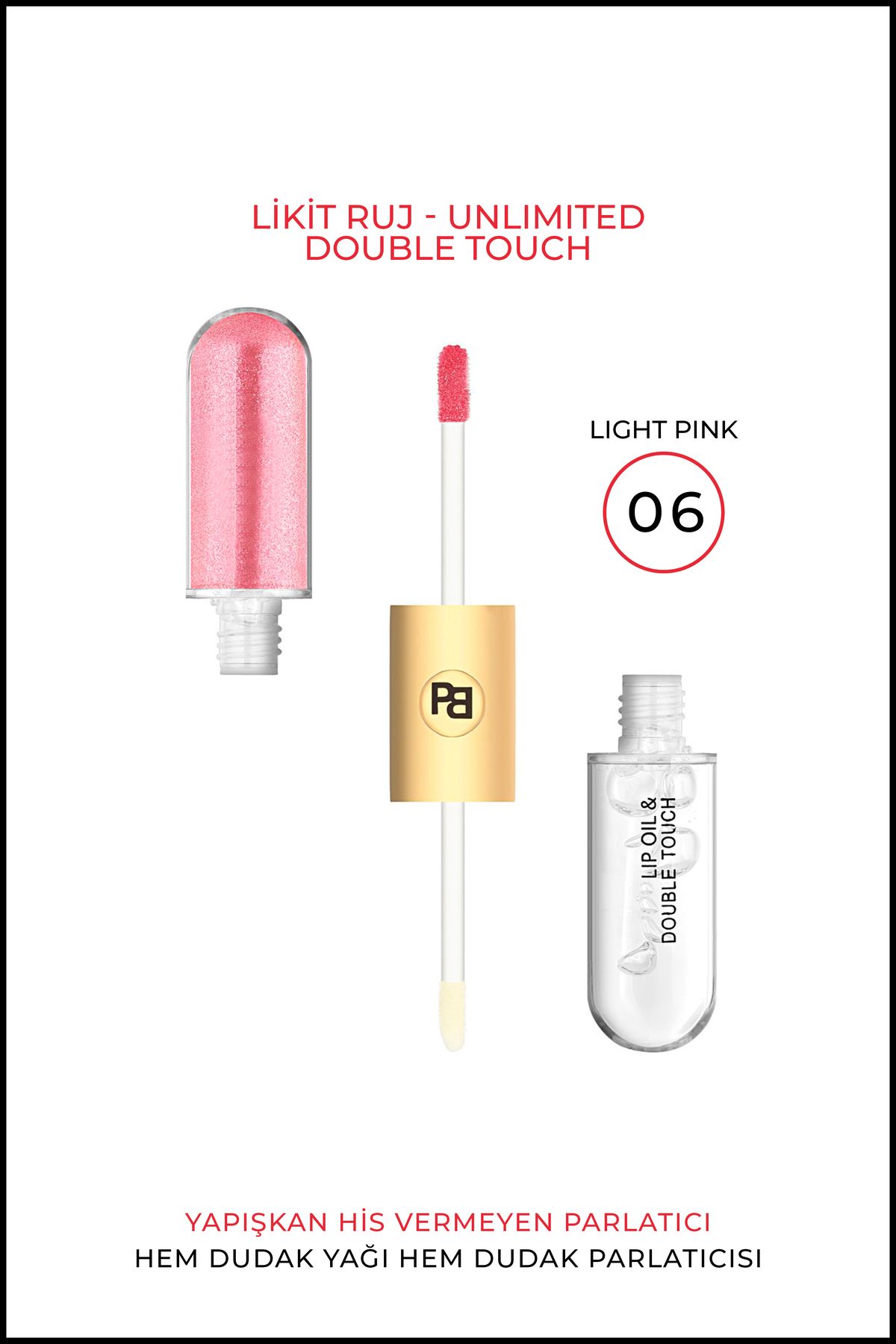 Nera Classy 2in1 Likit Ruj - Unlimited Double Touch Lip Oil - Lip Gloss & Oil Kalıcı Parlak Ruj