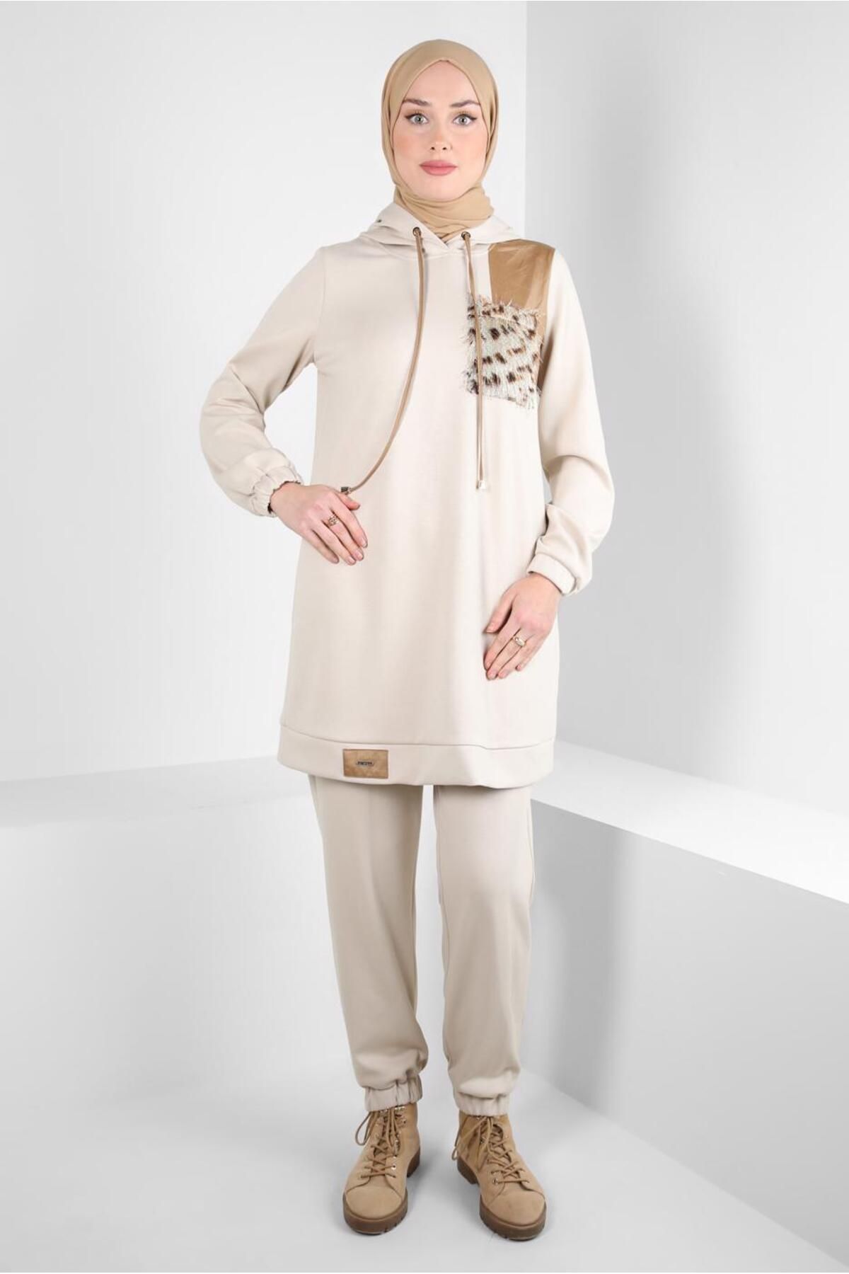 کت و شلوار کلاه دار 44245 Alvina