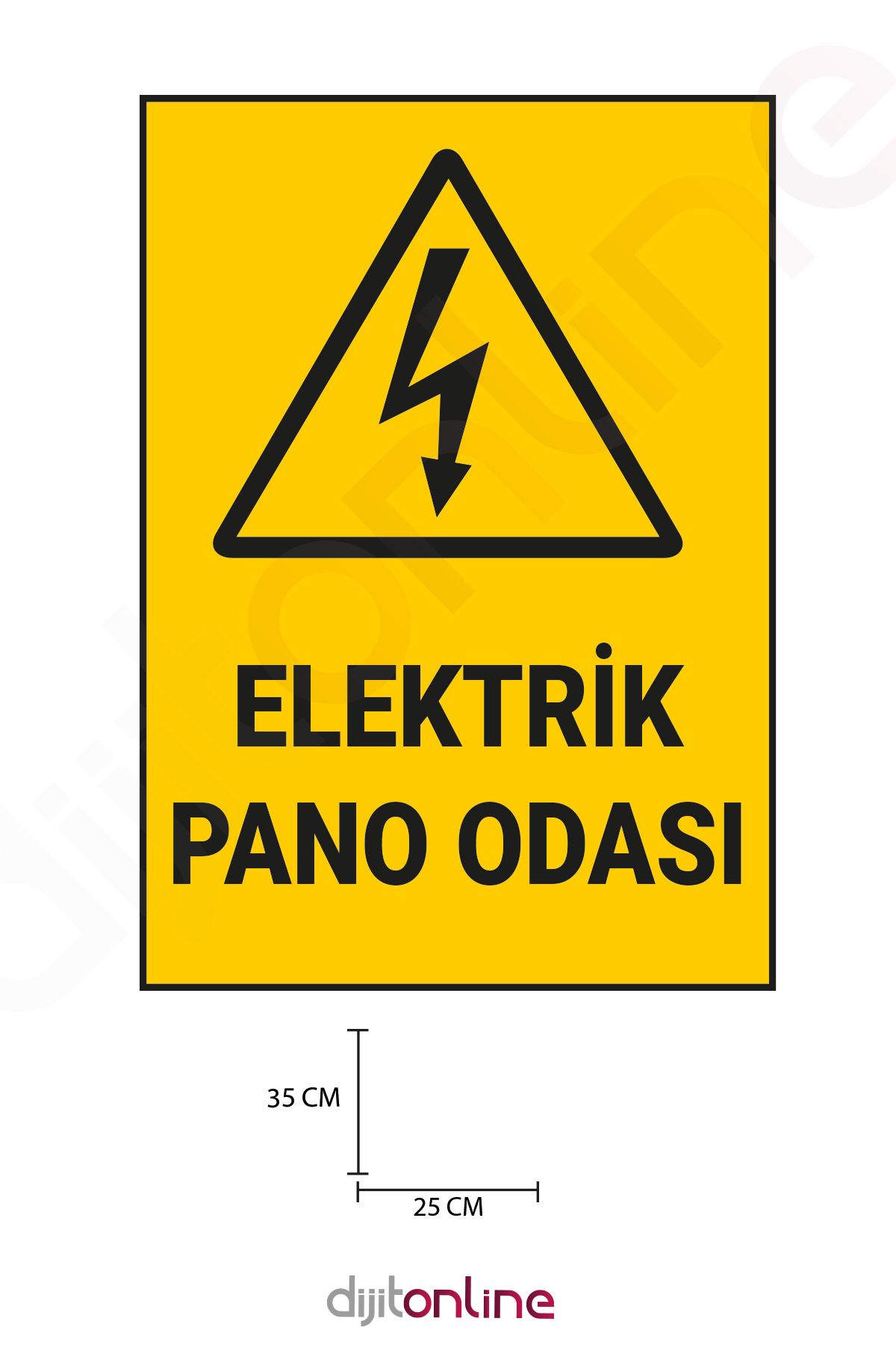 Dijitonline 3 Adet Elektirik Pano Odası Uyarı Sticker - Uyarı Sticker - 25x35 Cm