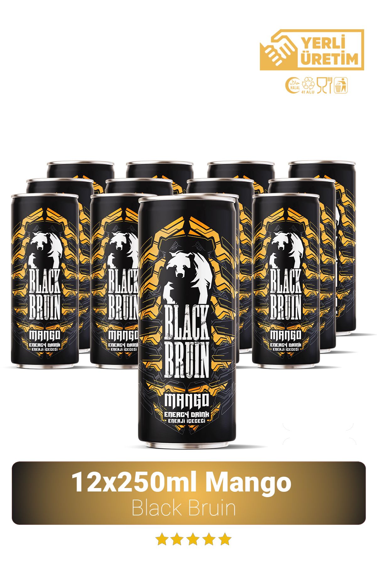 Black Bruin Mangolu Enerji İçeceği 250ml 12'li