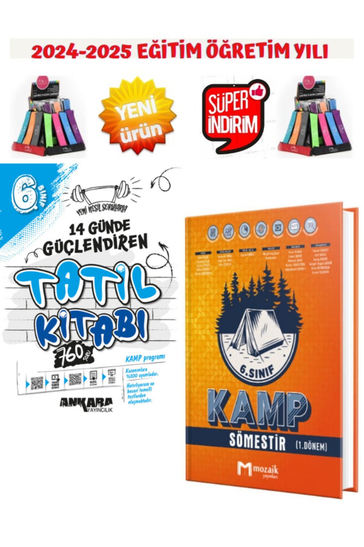 Ankara Yayıncılık 2025 6.Sınıf Tüm Dersler 1.Dönem Güçlendiren Tatil Kitabı+Mozaik 1.Dönem Kamp Sömestre+Kalemlik