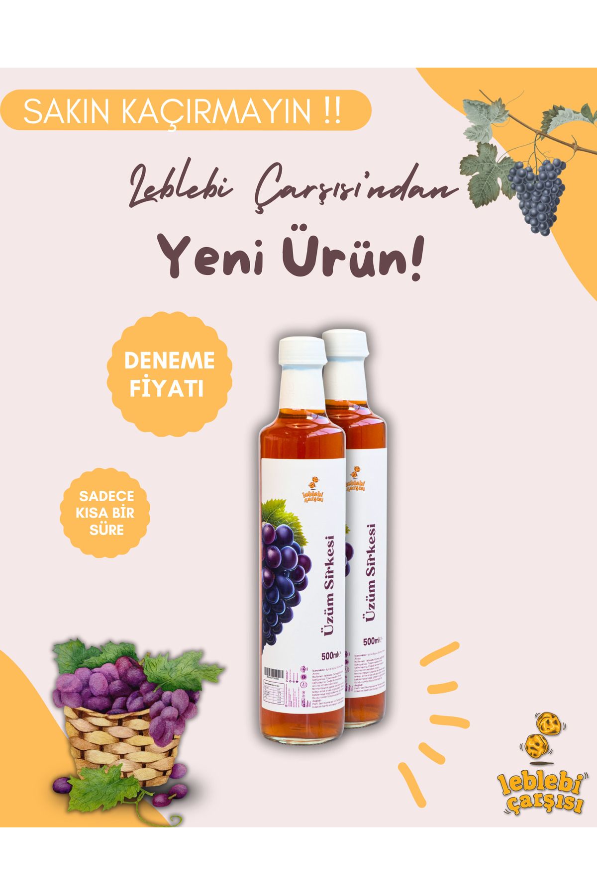 Üzüm Sirkesi - Deneme Fiyatı- 500 ml