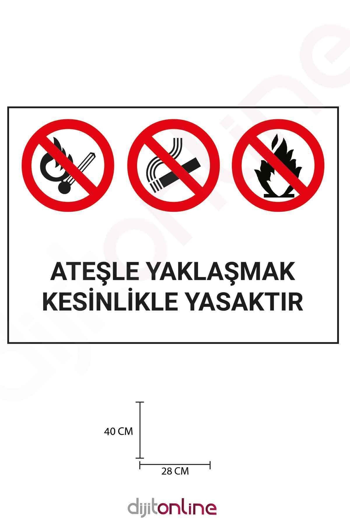 Dijitonline 3 Adet Yaklaşmak Kesinlikle Yasaktır Uyarı Sticker -  Uyarı Sticker -  40x28 Cm