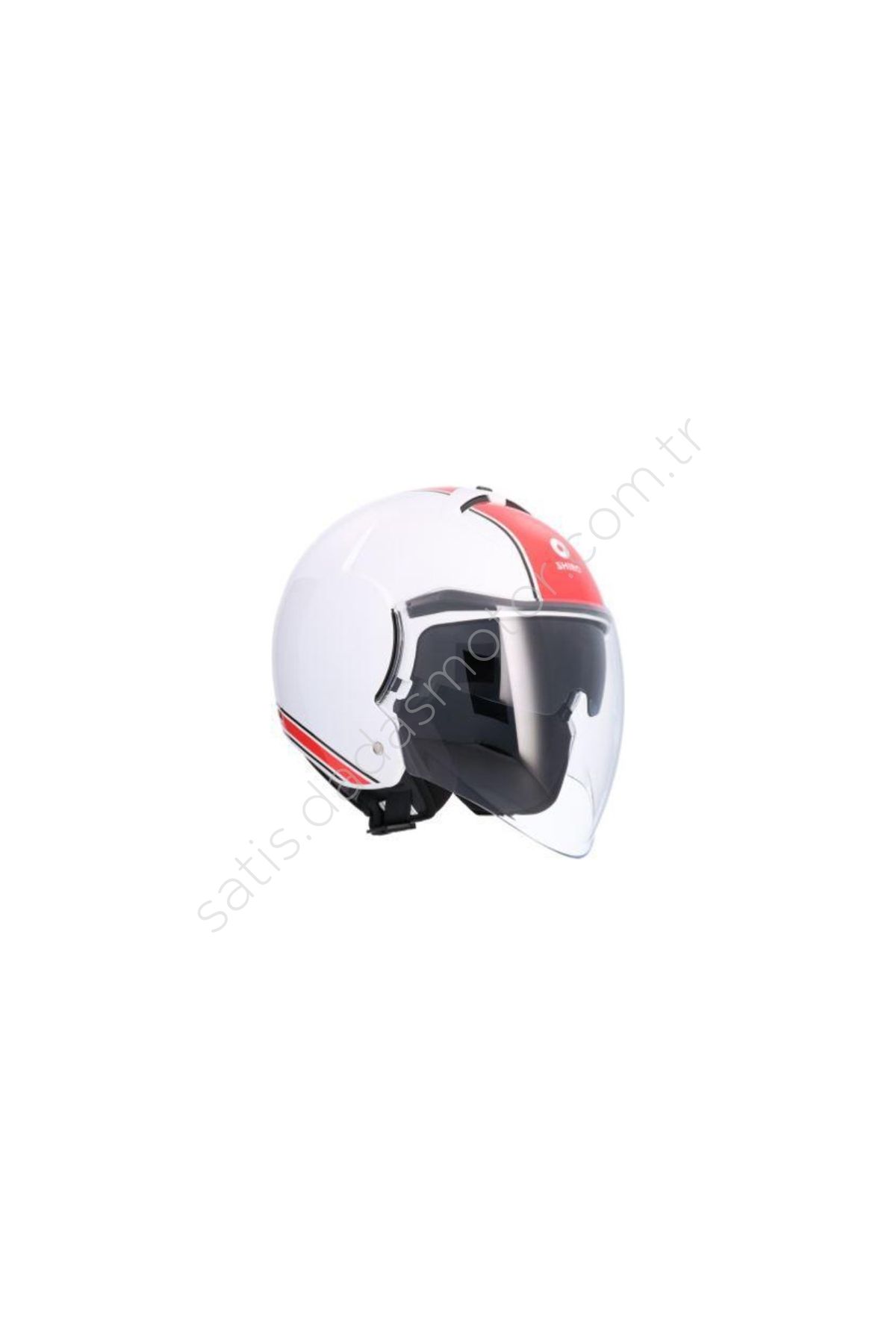 Shiro SH-64 TOKIO BEYAZ KIRMIZI YARIM KASK