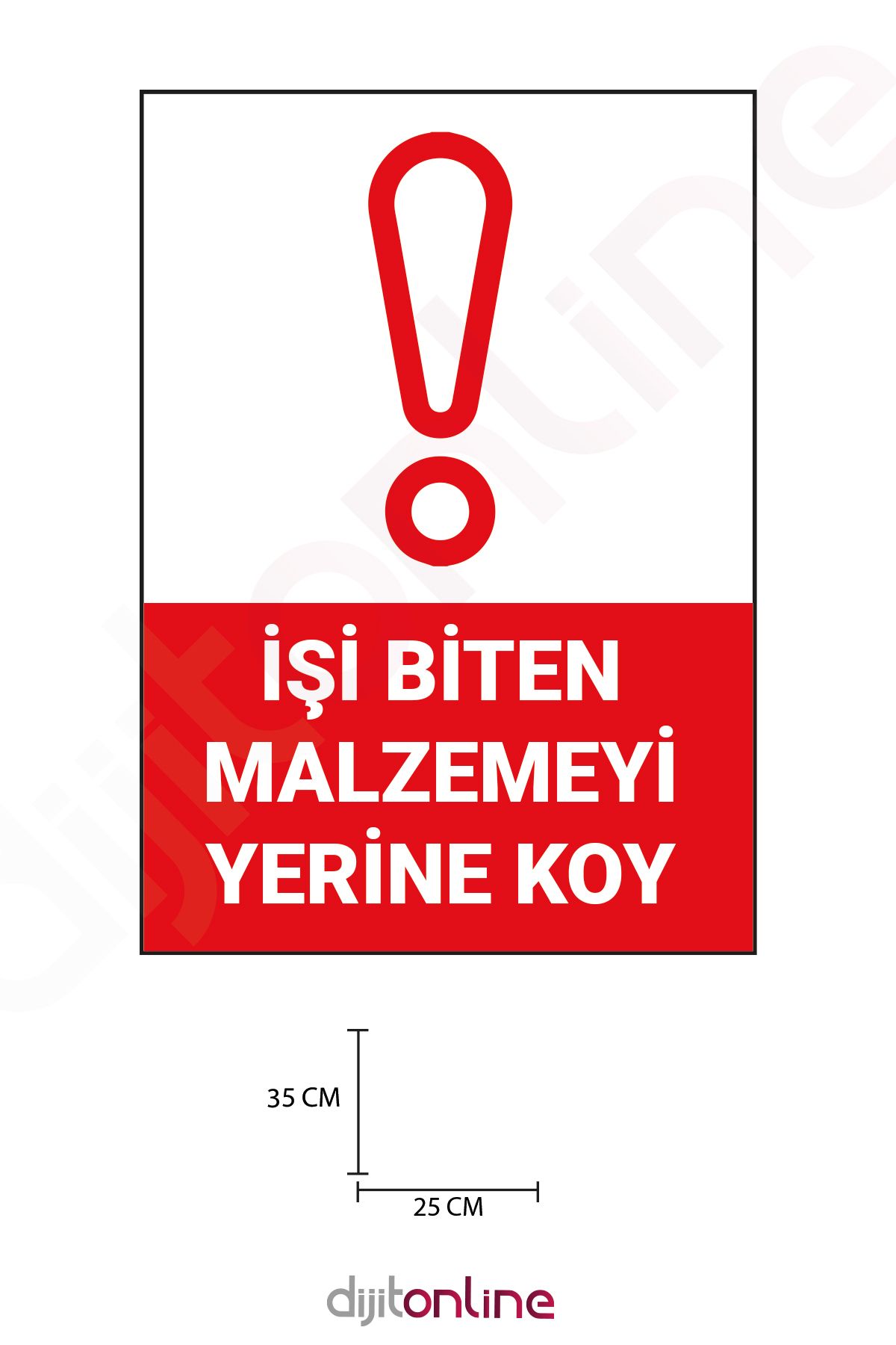 Dijitonline 3 Adet Malzemeyi Yerine Koy Uyarı Sticker - Uyarı Sticker - 25x35 Cm