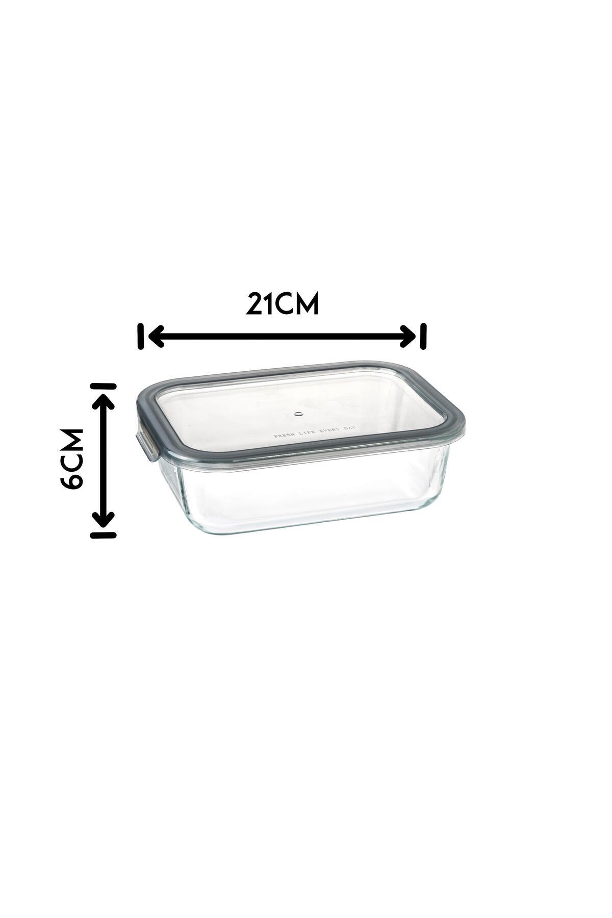 Dania-1L Rectangular Glass Food Container with Lid 3