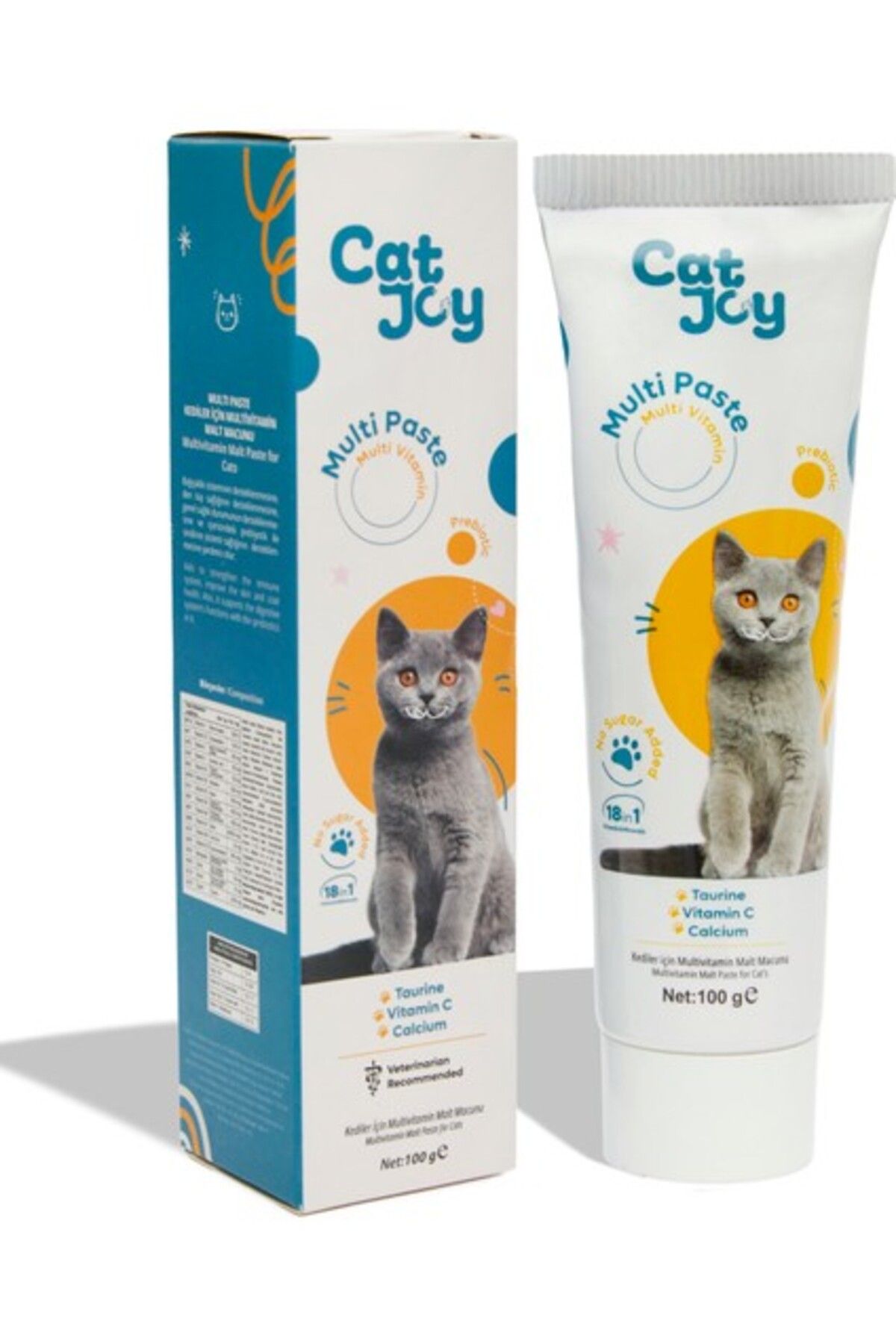 CATJOY Multivitamin Kedi Macunu 100 gr - Kediler Için C Vitaminli Taurinli Multivitamin Desteği