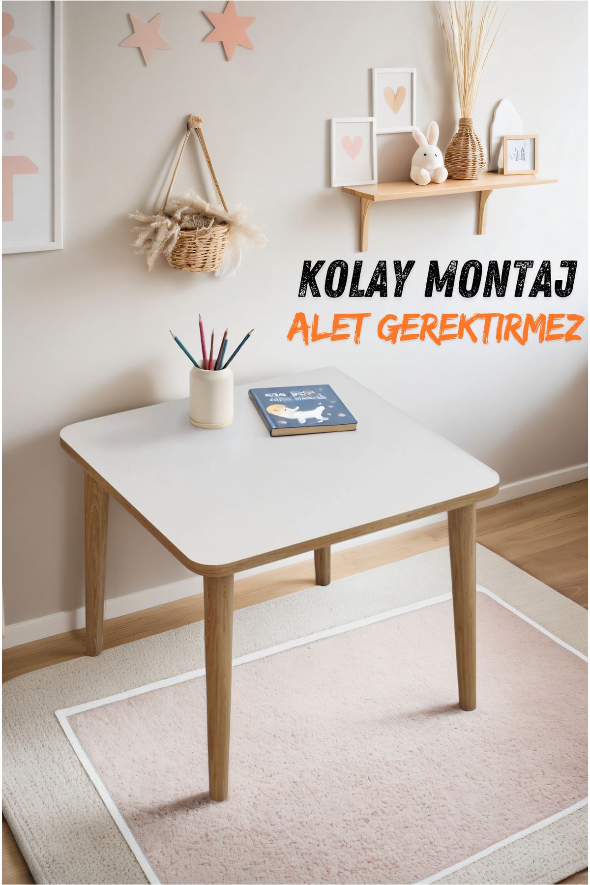 AKTURK HOME AHŞAP MDF YAZ Sil Yüzey 1 Adet Çocuk Aktivite ve Eğlence Masası