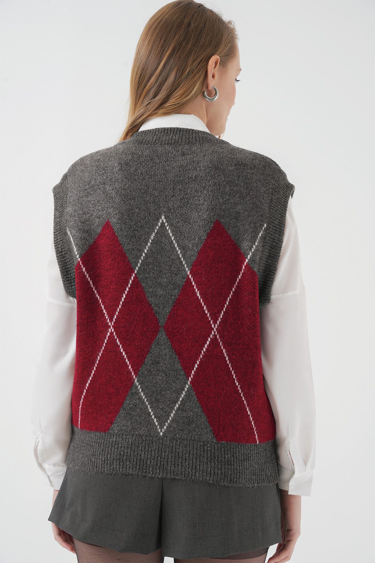 Bigdart-15914 Strickpullover mit V-Ausschnitt – V. Anthrazit 6