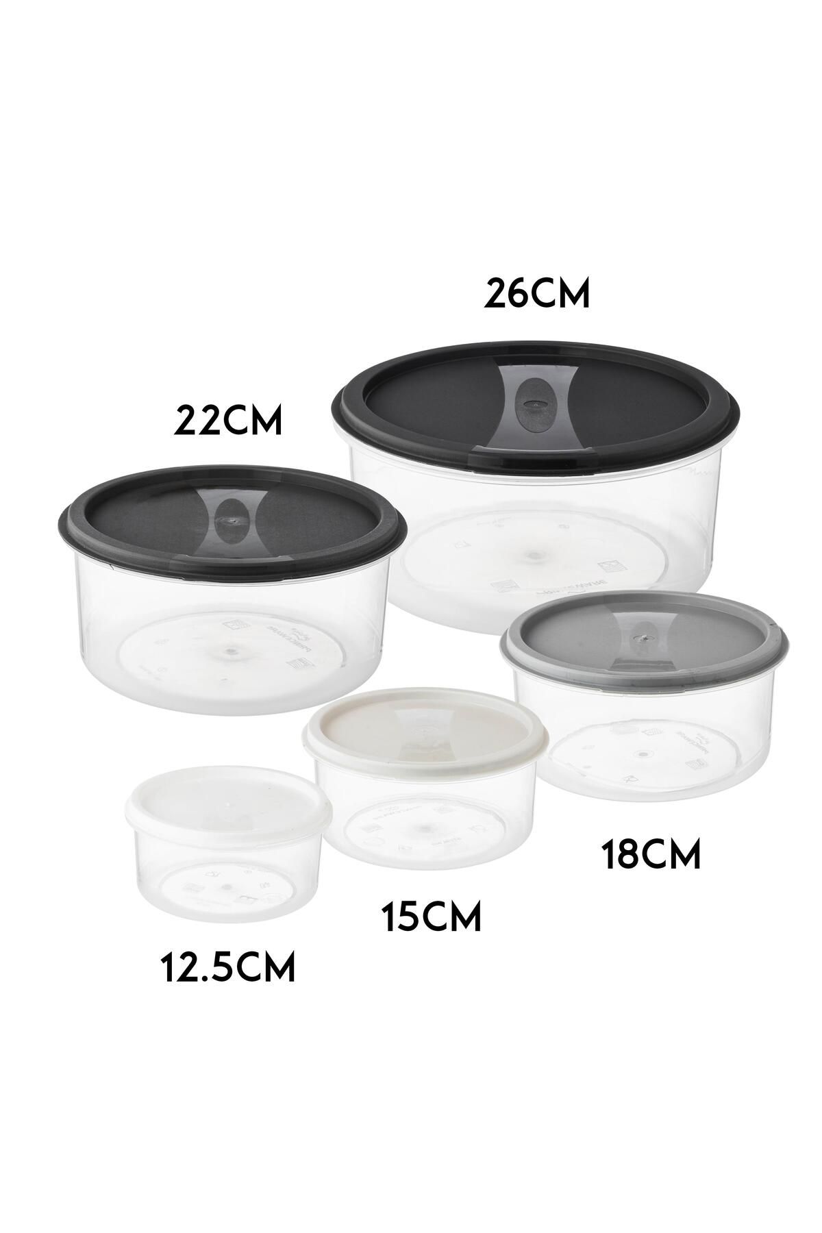 Dania-A set of 5-piece circular plastic containers 4